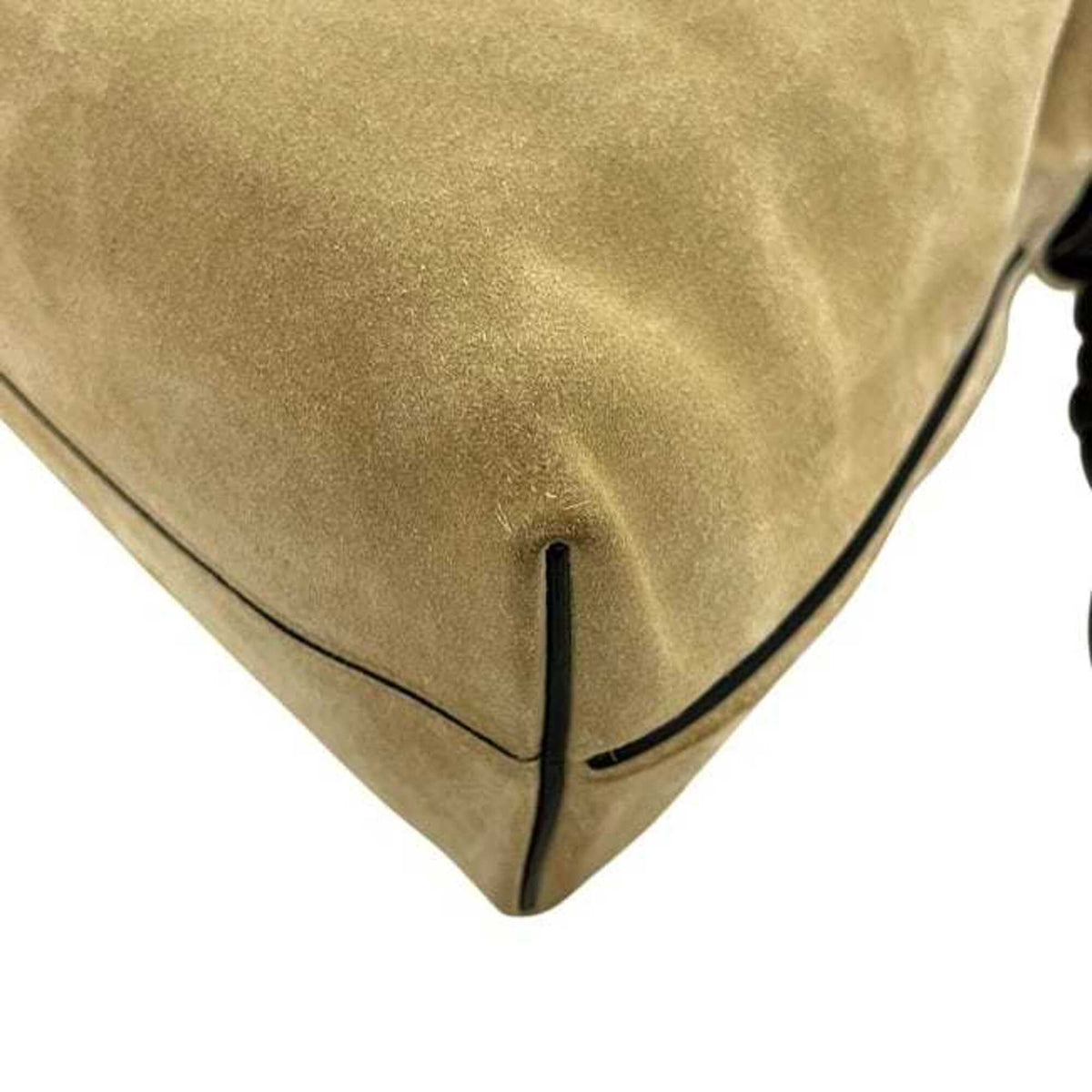 Loewe Beige Dark Brown Suede Leather Shoulder Bag (Pre-Owned)