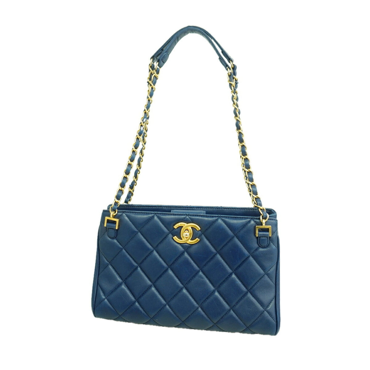 Chanel Blue Leather Shoulder Bag (Pre-Owned)