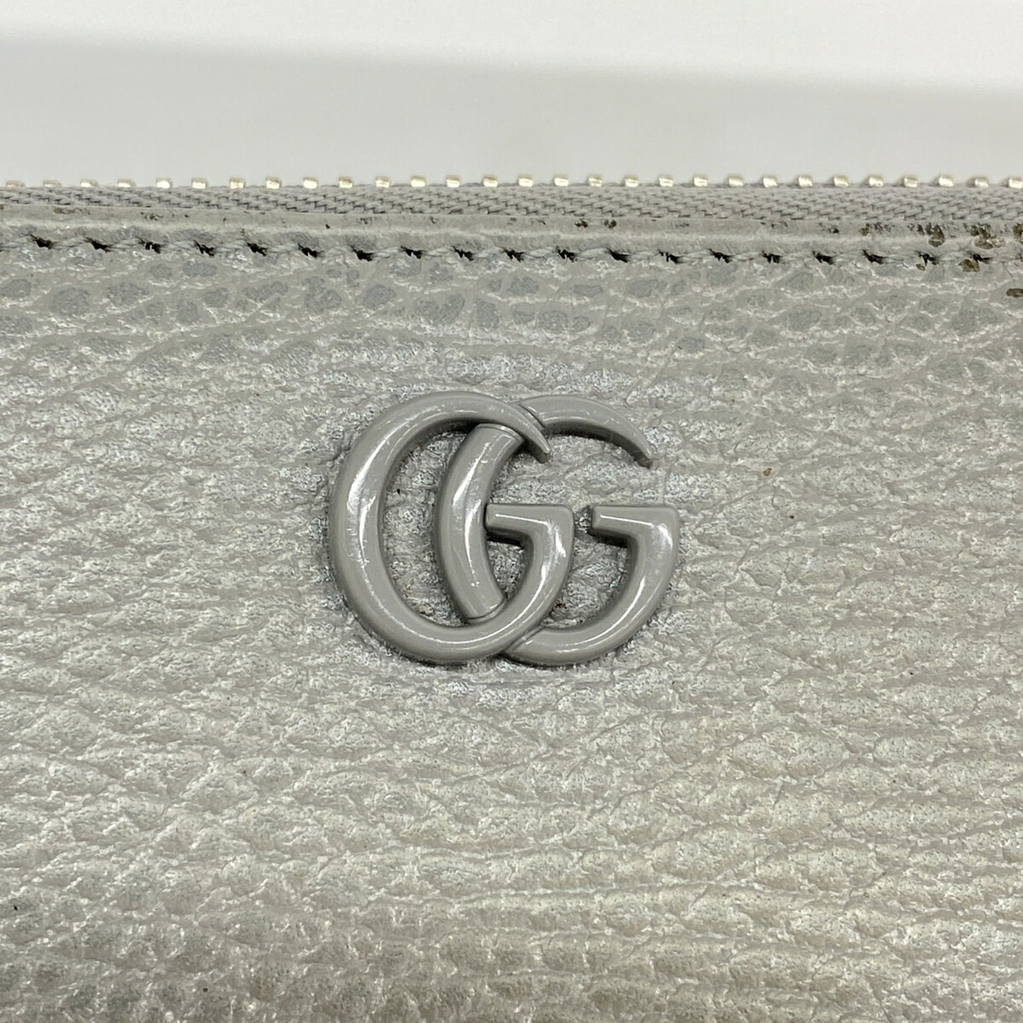 Gucci Gray Leather Long Wallet (Bi-Fold) (Pre-Owned)