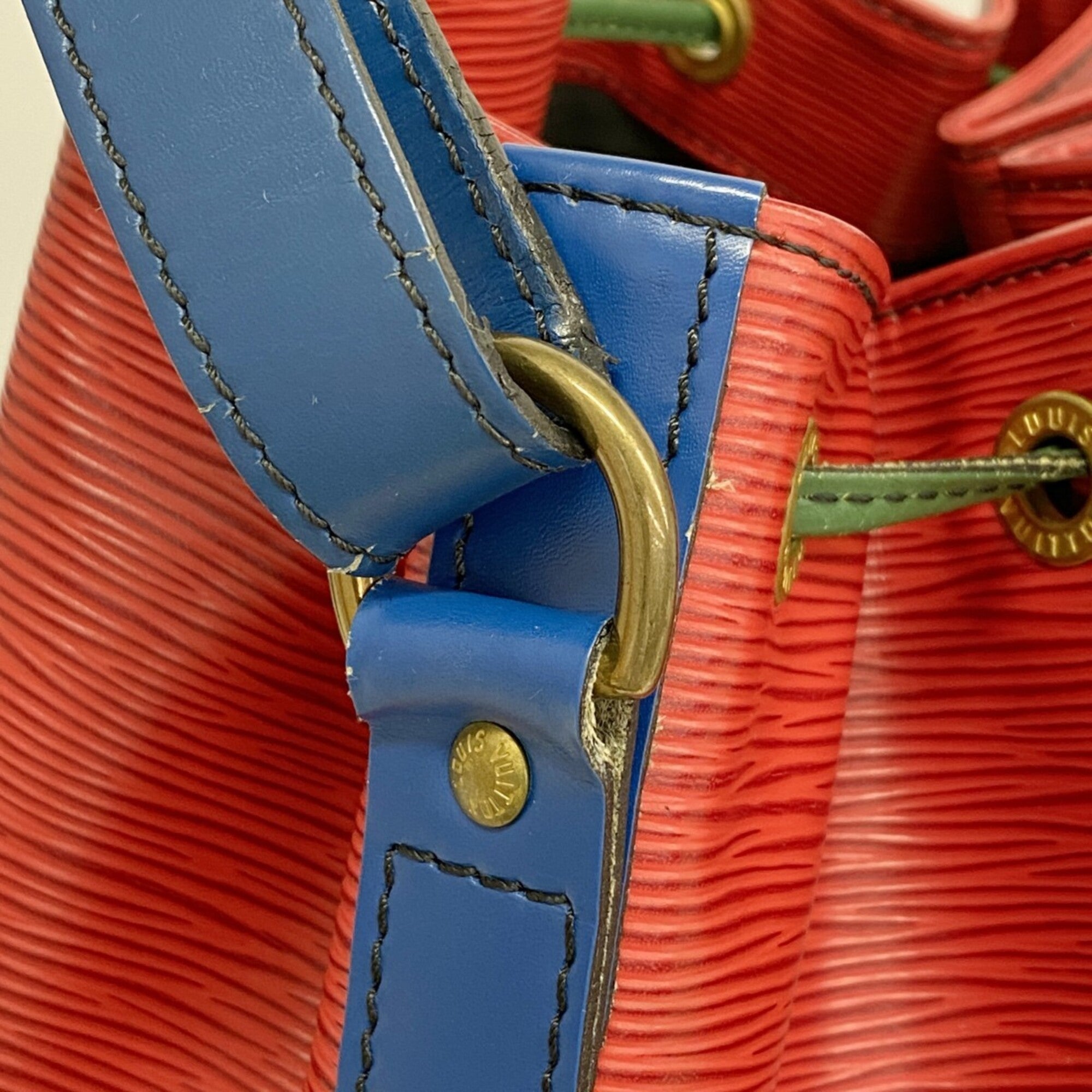 Louis Vuitton Borneo Green Castilian Red Toledo Blue Shoulder Bag (Pre-Owned)