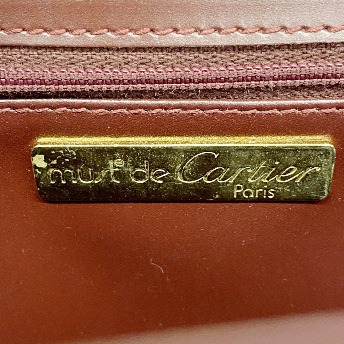 Cartier Bordeaux Leather Shoulder Bag (Pre-Owned)