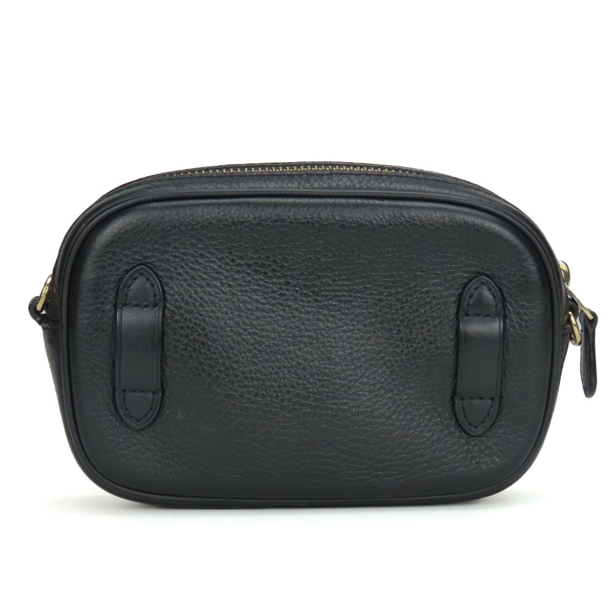 Coach Black Leather Pochette Shoulder Bag (Pre-Owned)