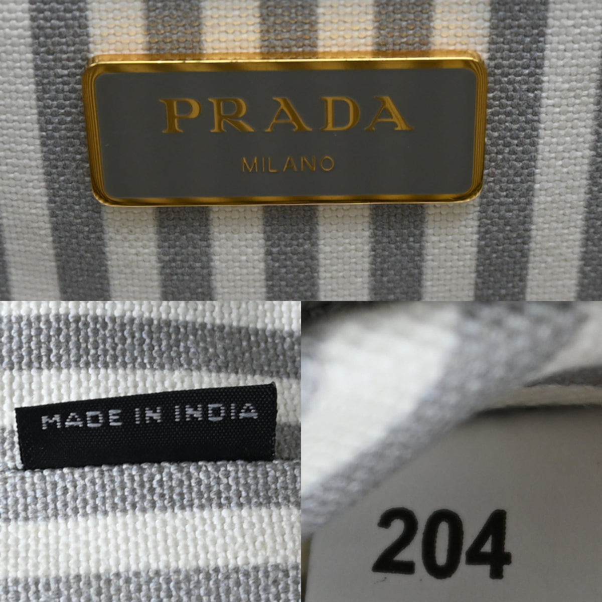 Prada Light Gray Denim Handbag (Pre-Owned)
