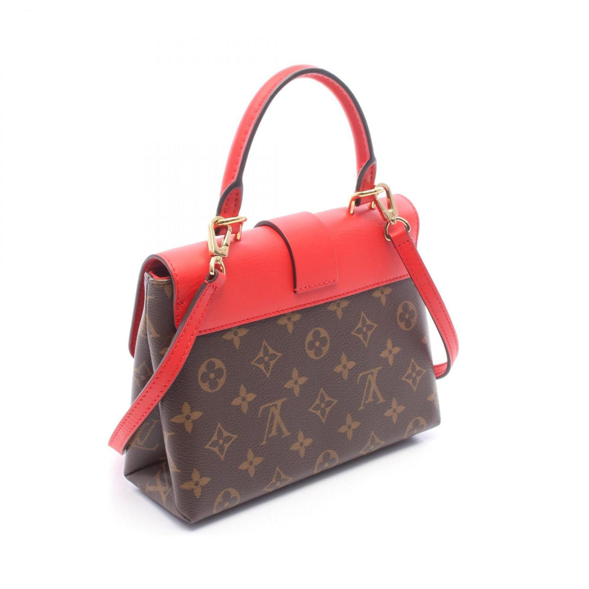Louis Vuitton Brown Coquelicots Monogram Red Color Monogram Leather Handbag (Pre-Owned)