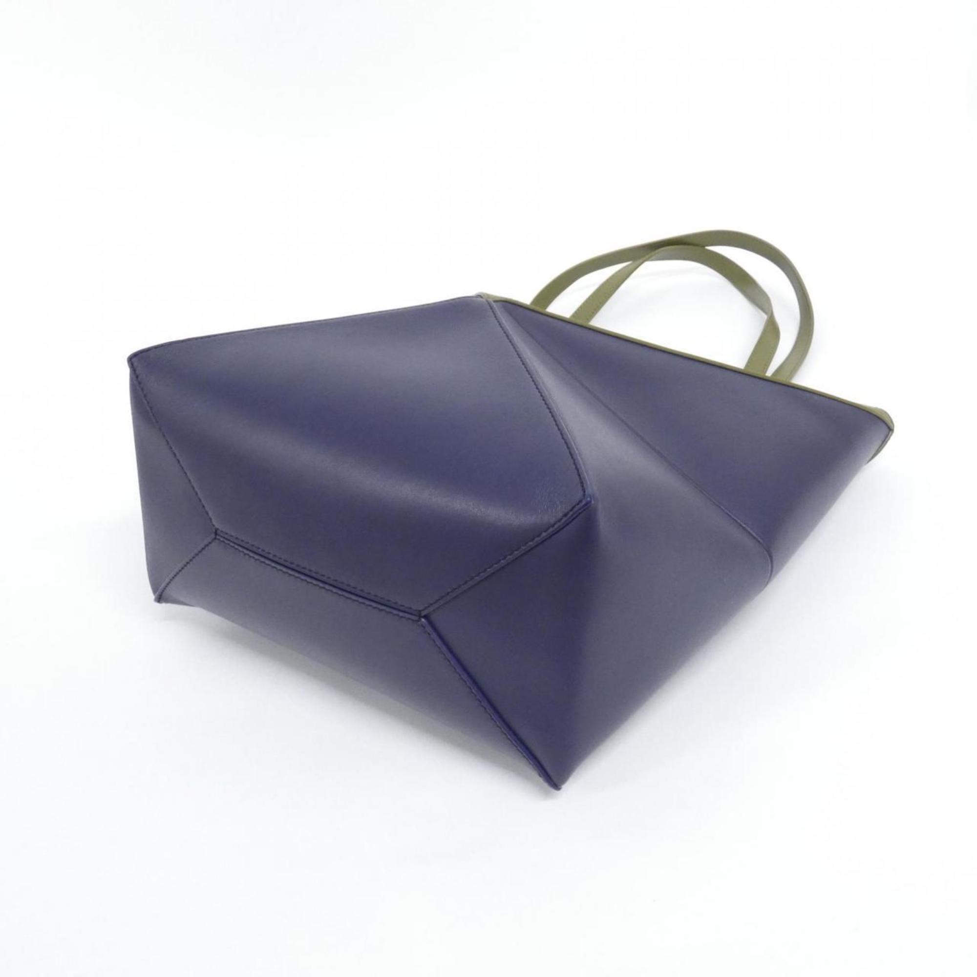 Loewe Blue Olive Leather Handbag (Pre-Owned)