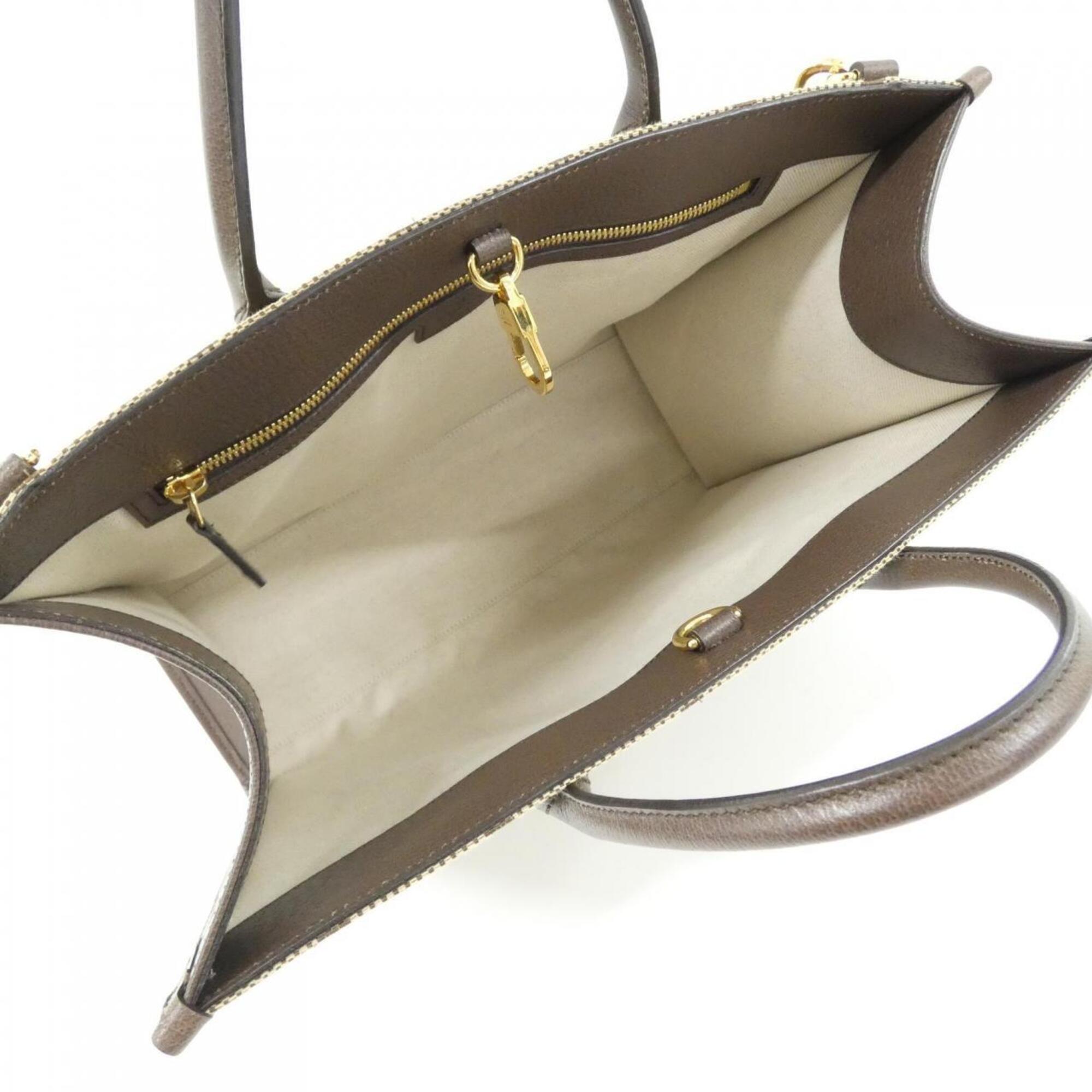 Gucci Brown Camel Gg Canvas Handbag (Pre-Owned)