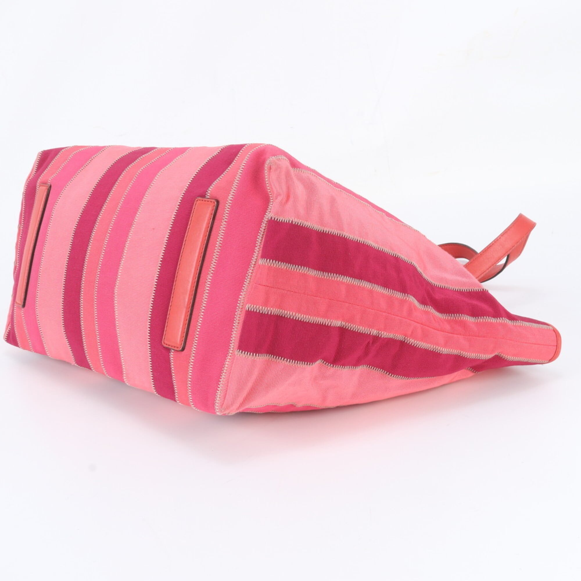 Salvatore Ferragamo Pink Purple Canvas Leather Handbag Shoulder Bag Tote Bag (Pre-Owned)