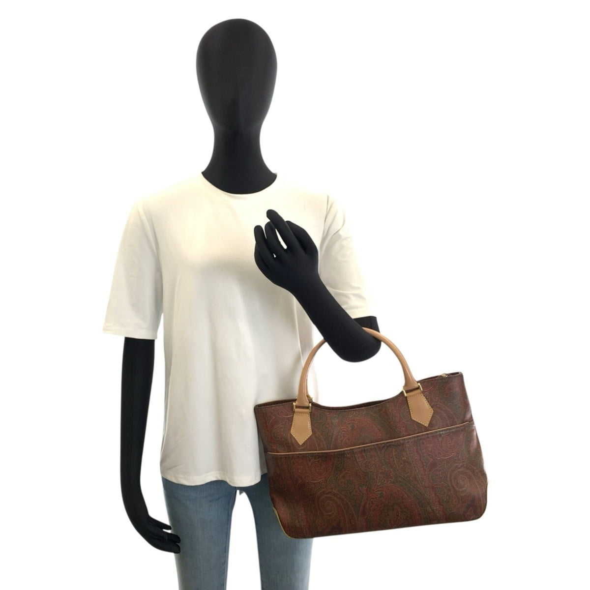 Etro Brown Pvc Handbag Tote Bag (Pre-Owned)