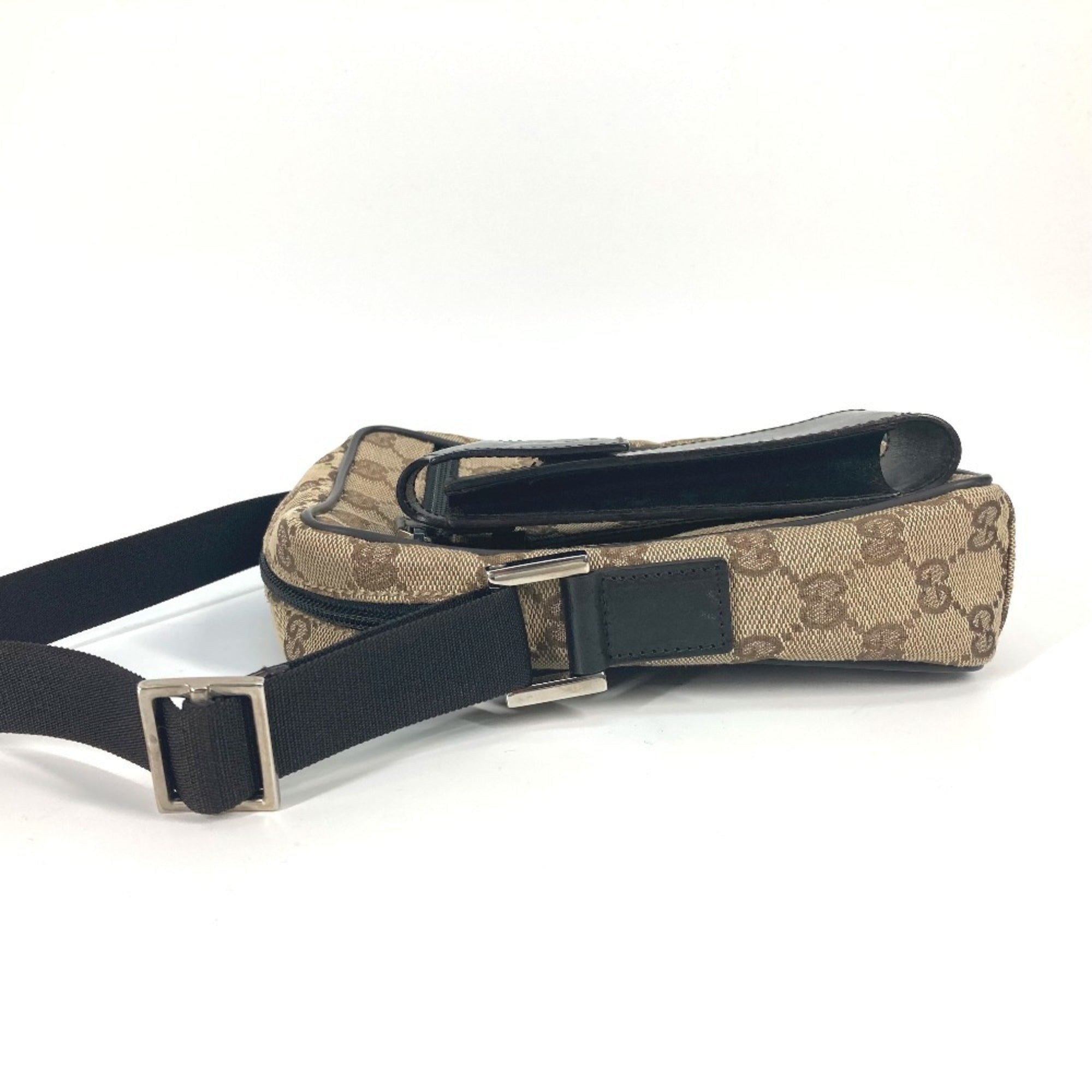 Gucci Beige Brown Canvas Leather Pochette Pouch Shoulder Bag (Pre-Owned)