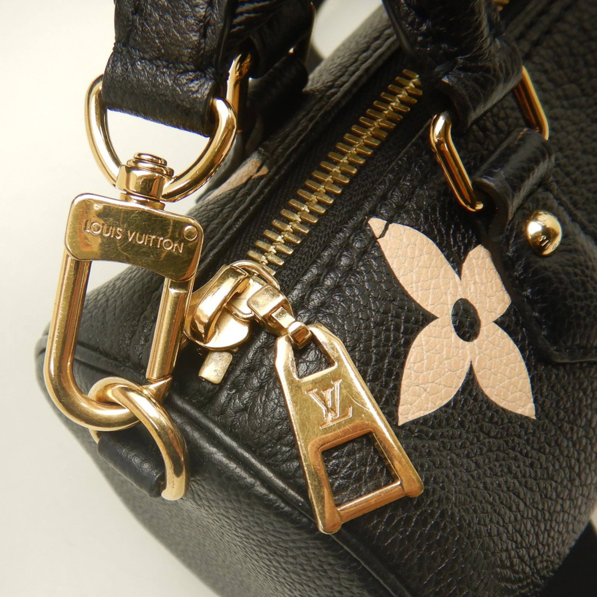 Louis Vuitton Noir Leather Handbag Pouch (Pre-Owned)