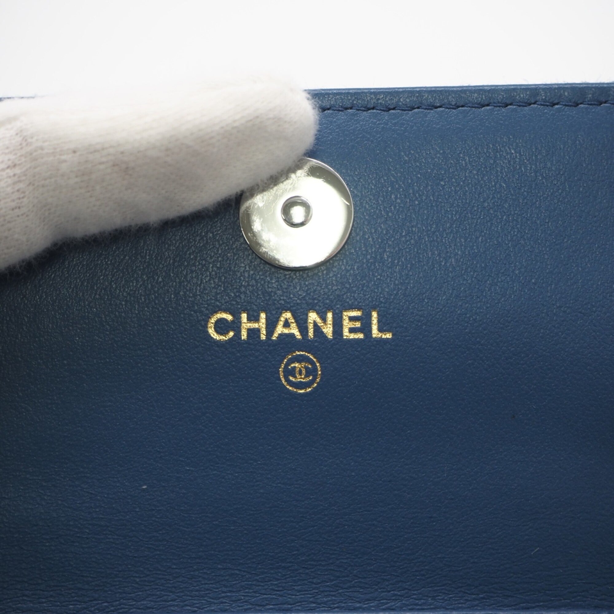 Chanel Denim Blue Denim Leather Shoulder Bag (Pre-Owned)