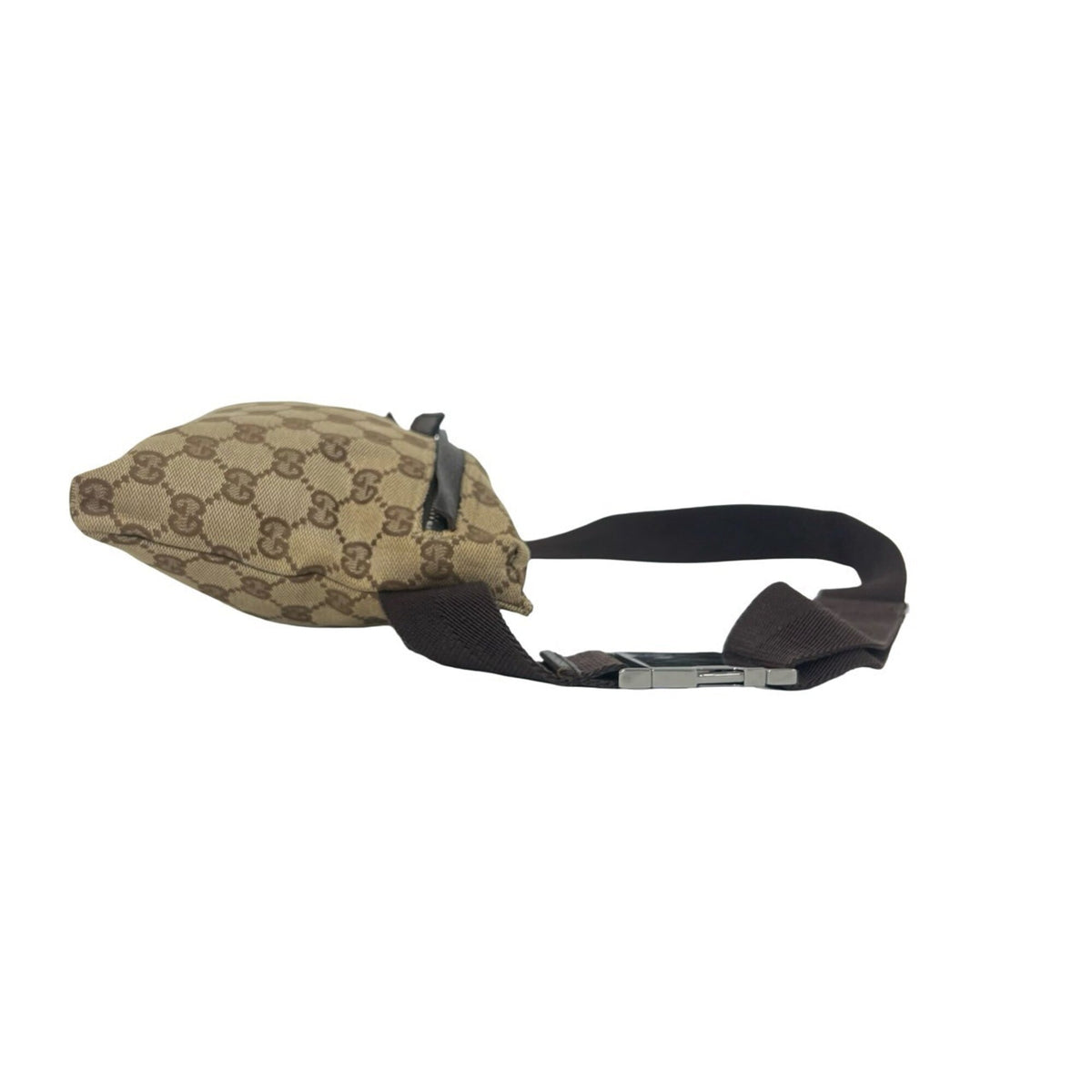 Gucci Brown Canvas Leather Pouch Shoulder Bag Sling Bag (Pre-Owned)