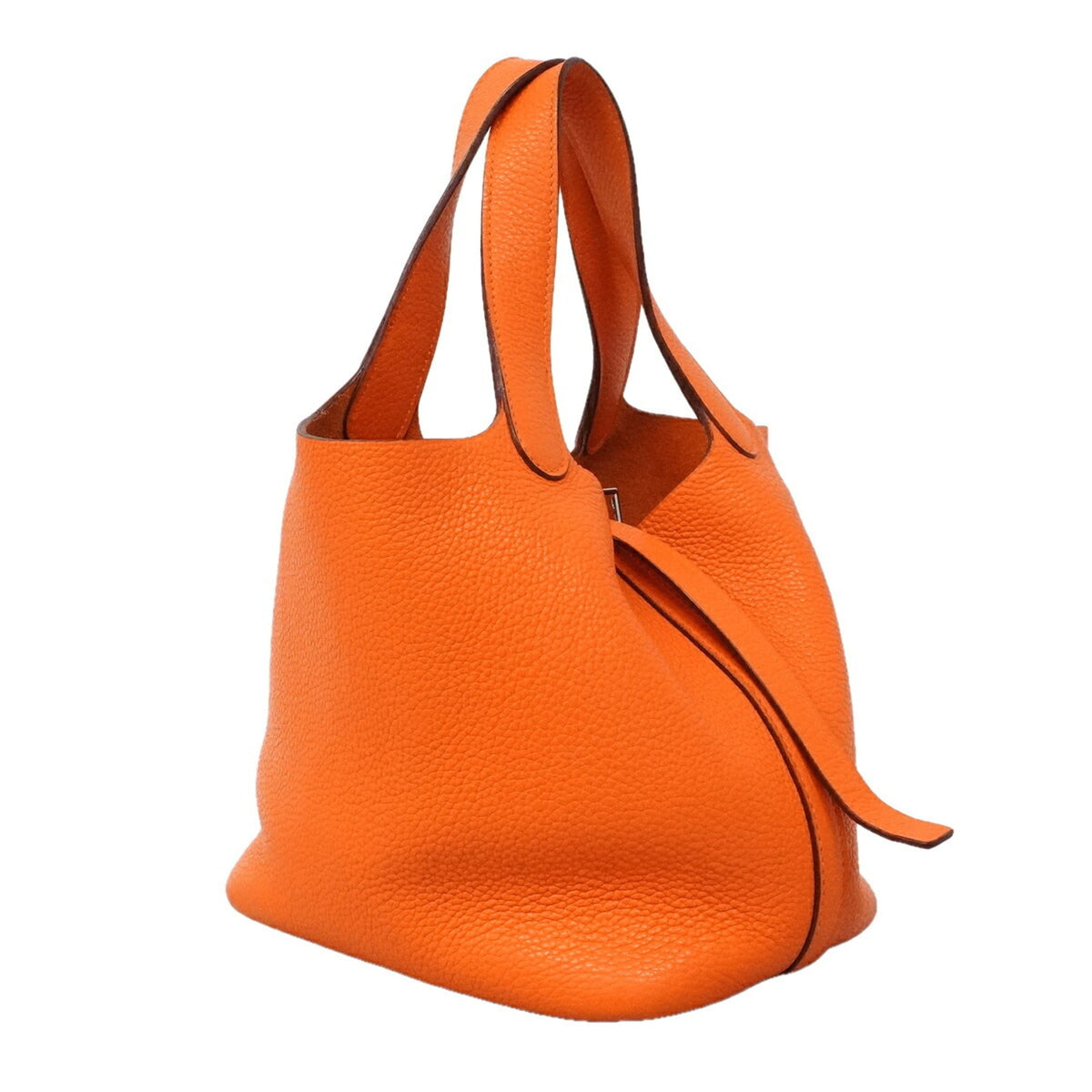 Hermes Orange Taurillon Clemence Leather Handbag (Pre-Owned)
