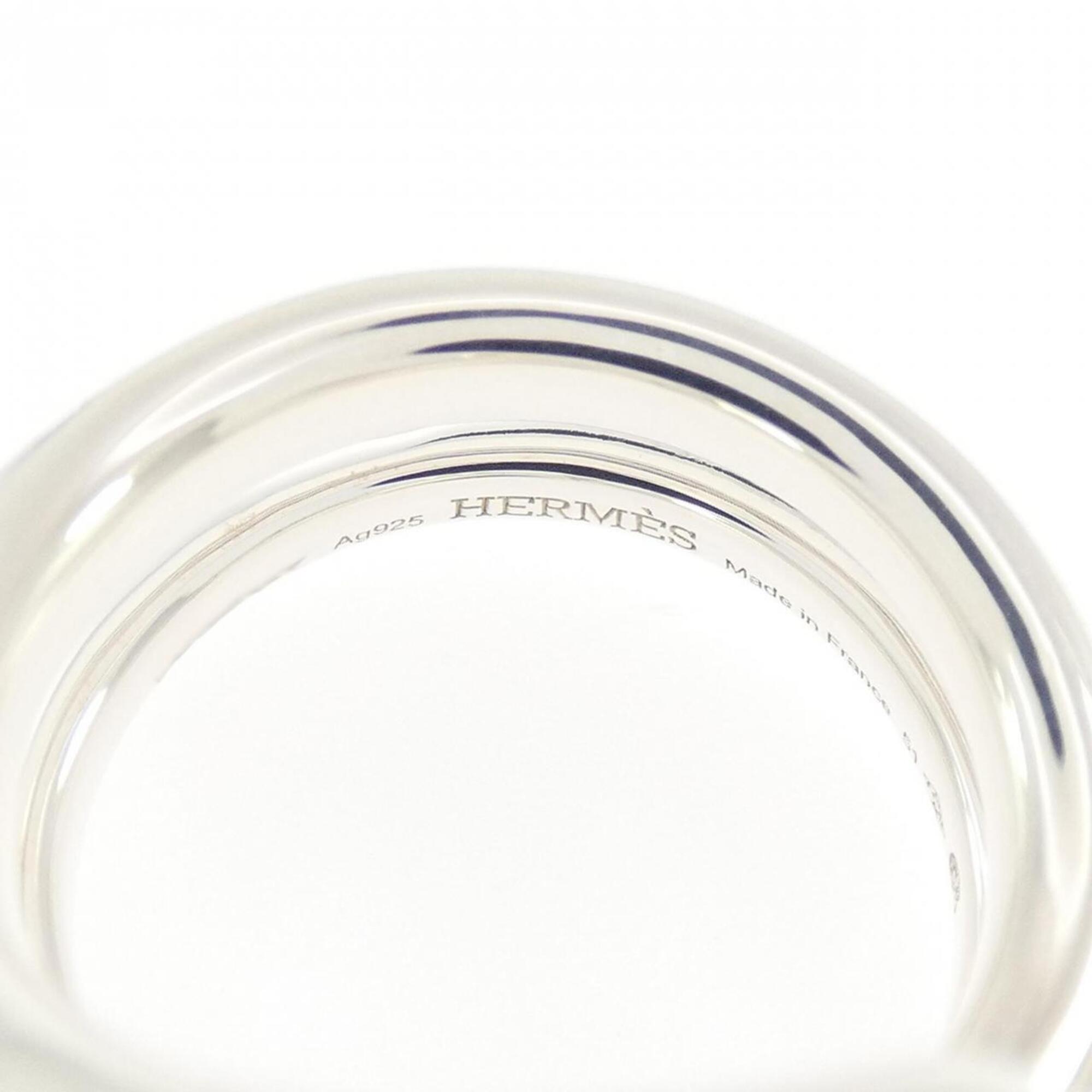 Hermes Silver Silver 925 Band Ring (Pre-Owned)