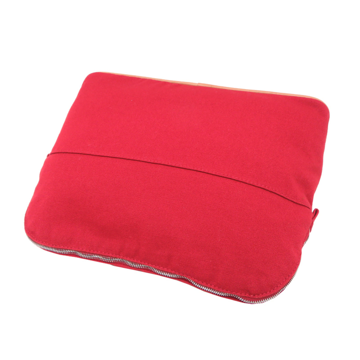 Hermes Red Color Canvas Pouch (Pre-Owned)