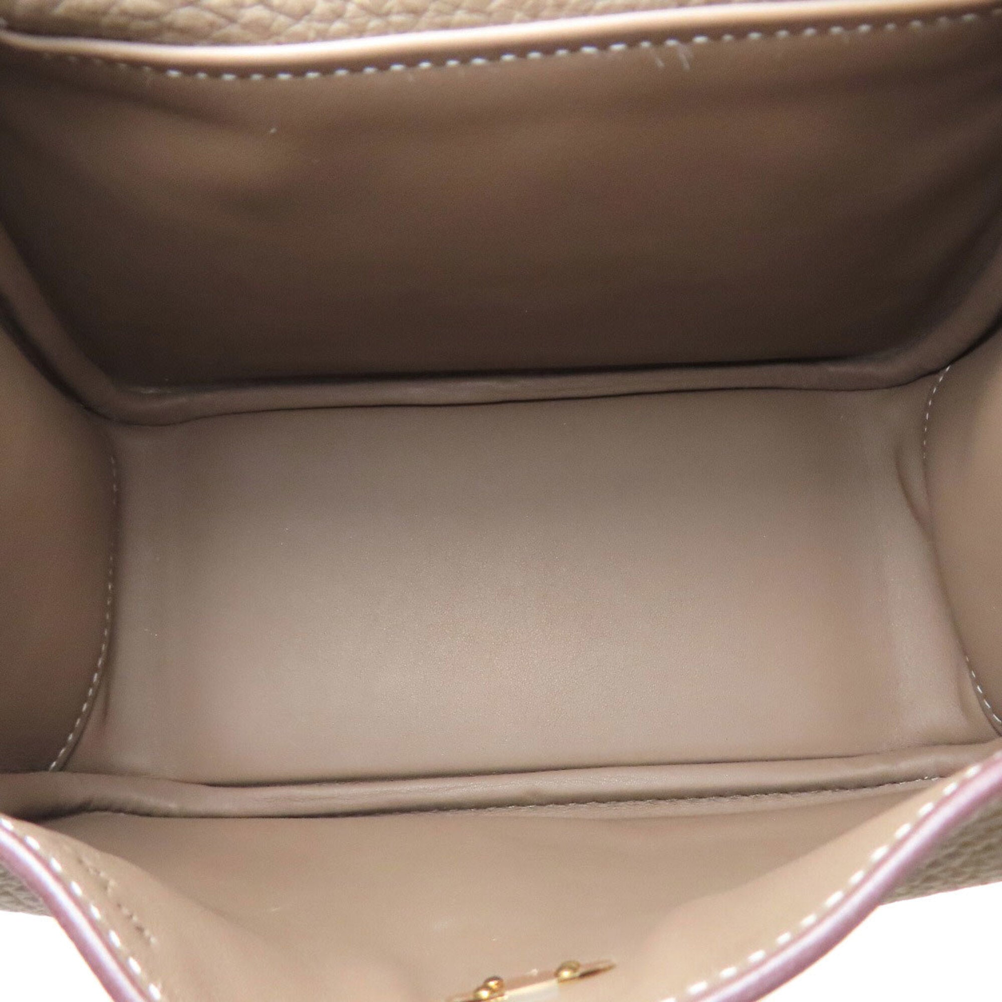 Hermes Lindy Etoupe Gray Taurillon Clemence Leather Handbag (Pre-Owned)