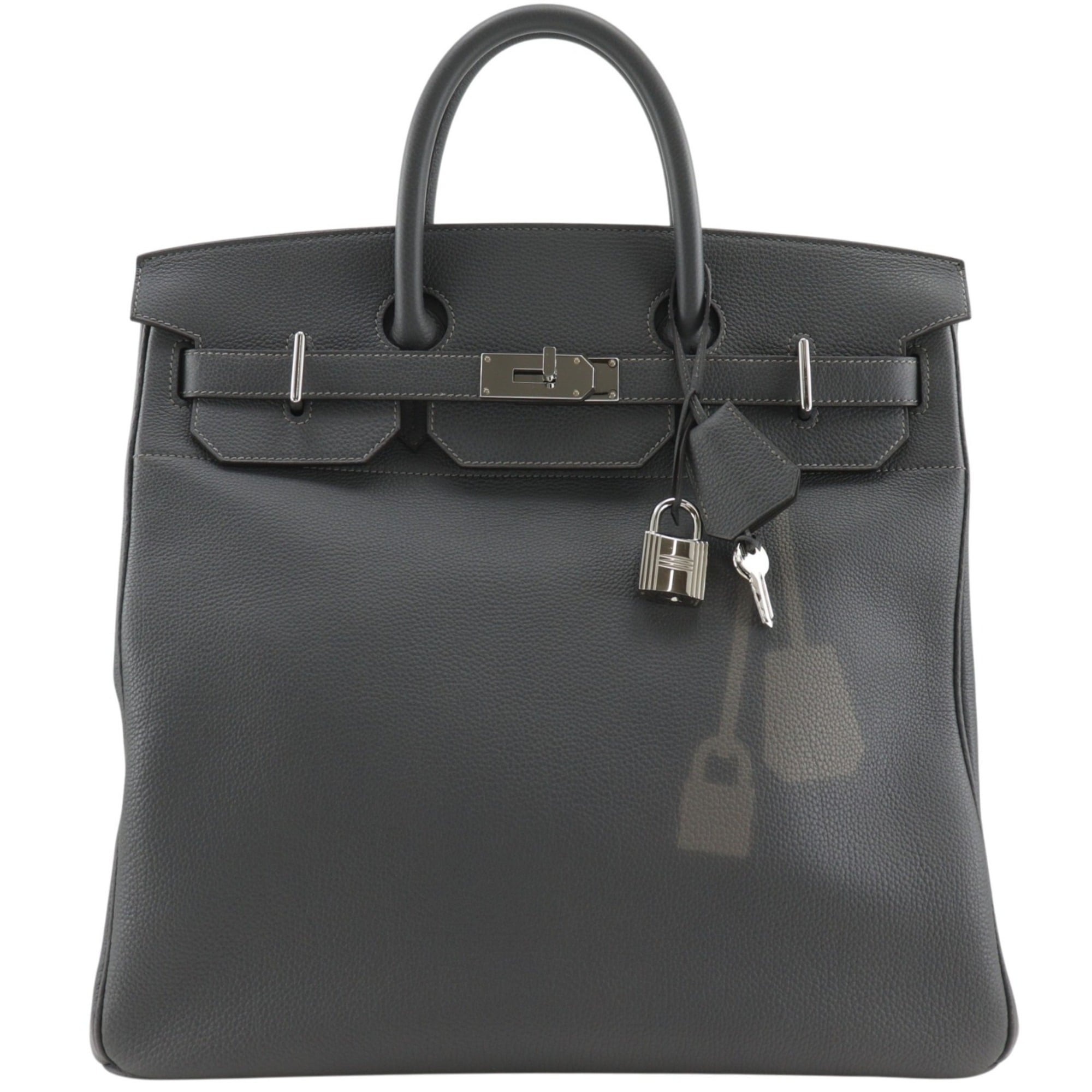 Hermes Haute A Courroies Vert Fonce Togo Leather Handbag (Pre-Owned)