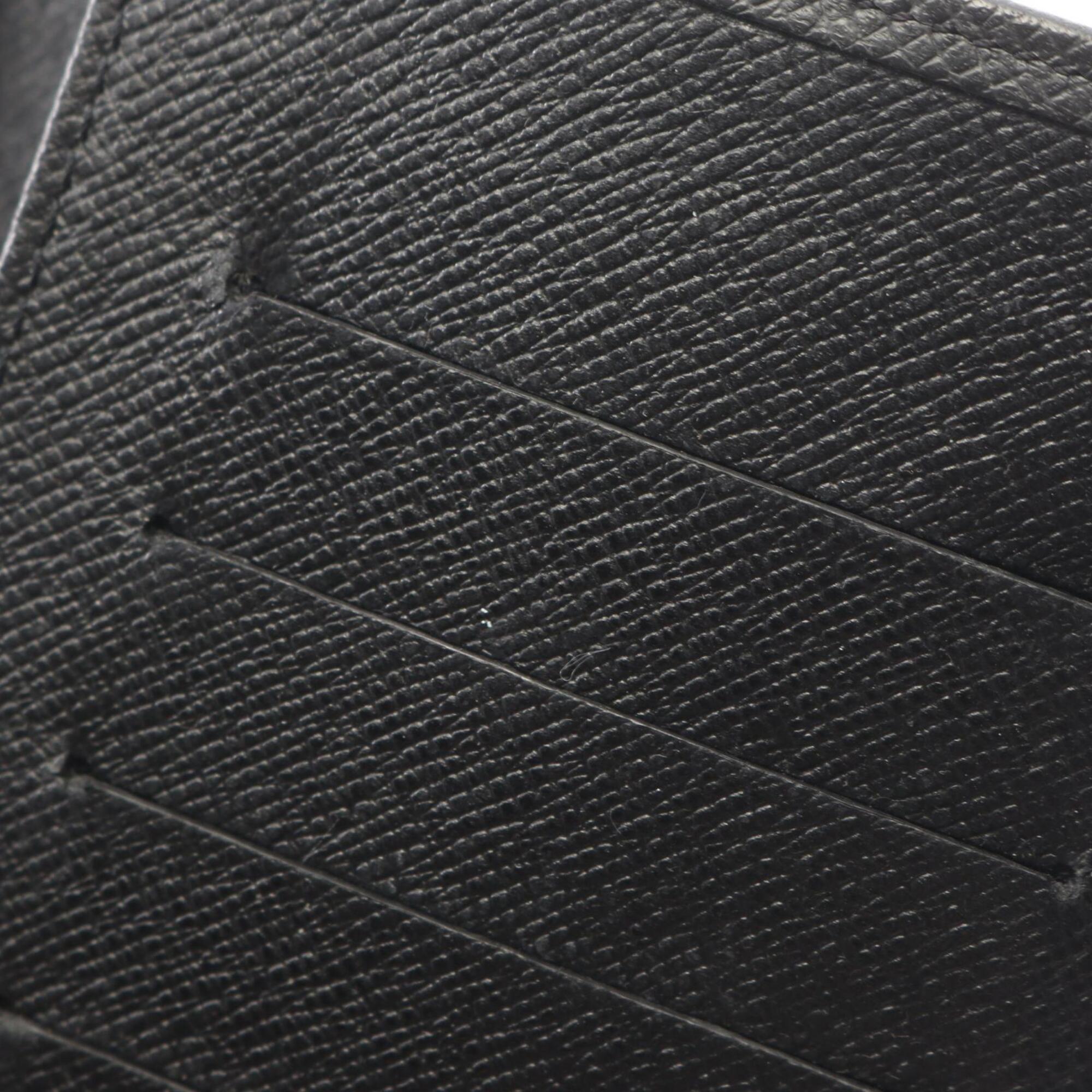 Louis Vuitton Black Leather Long Wallet (Bi-Fold) (Pre-Owned)