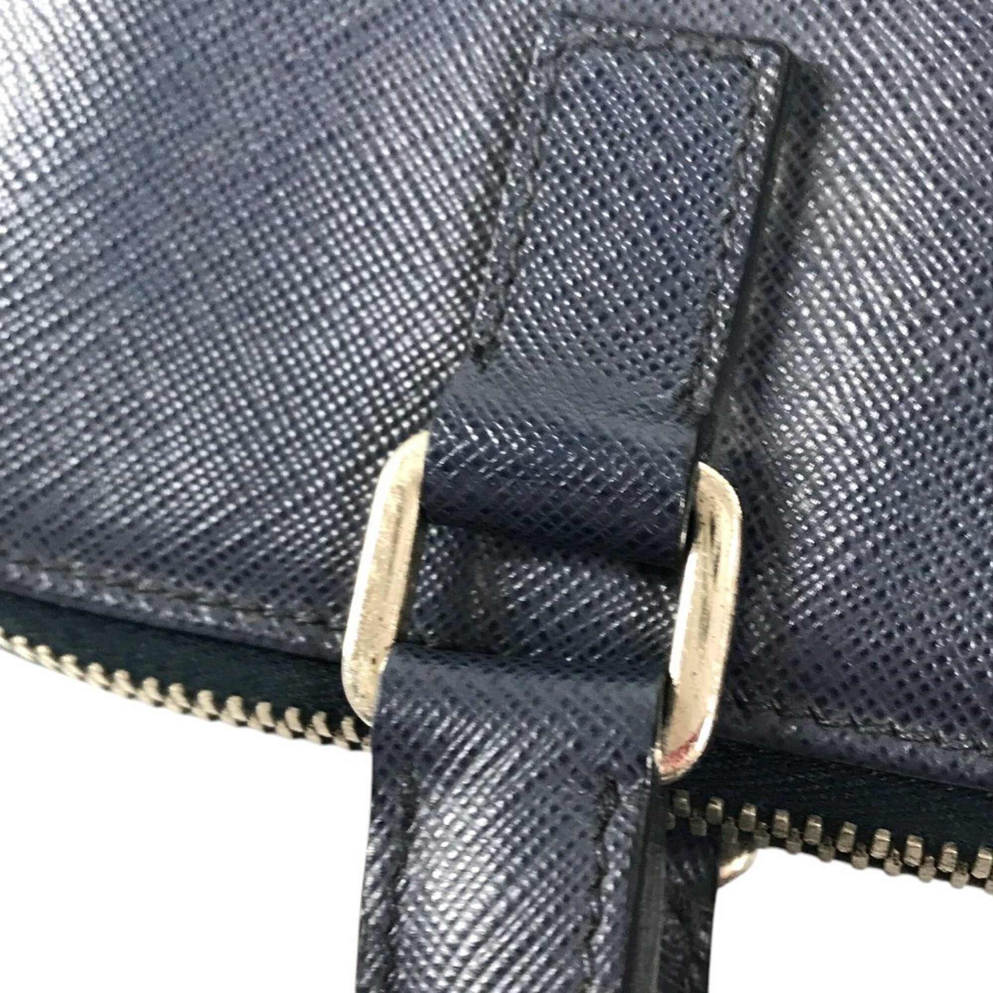 Prada Blue Leather Briefcase (Pre-Owned)