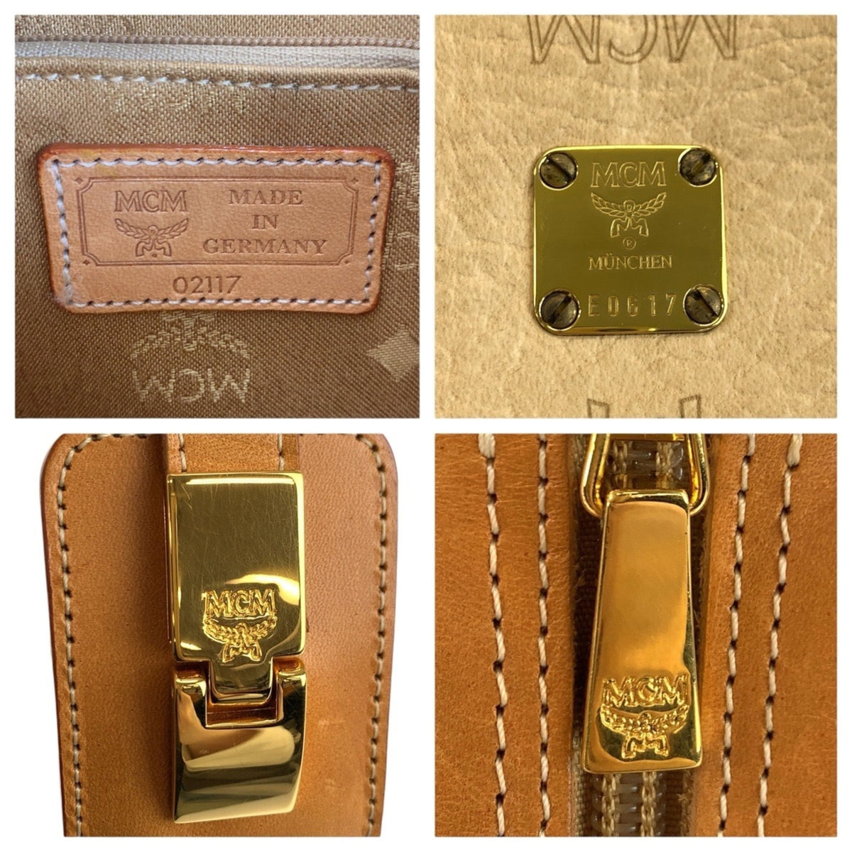 Mcm Beige Brown Leather Shoulder Bag (Pre-Owned)