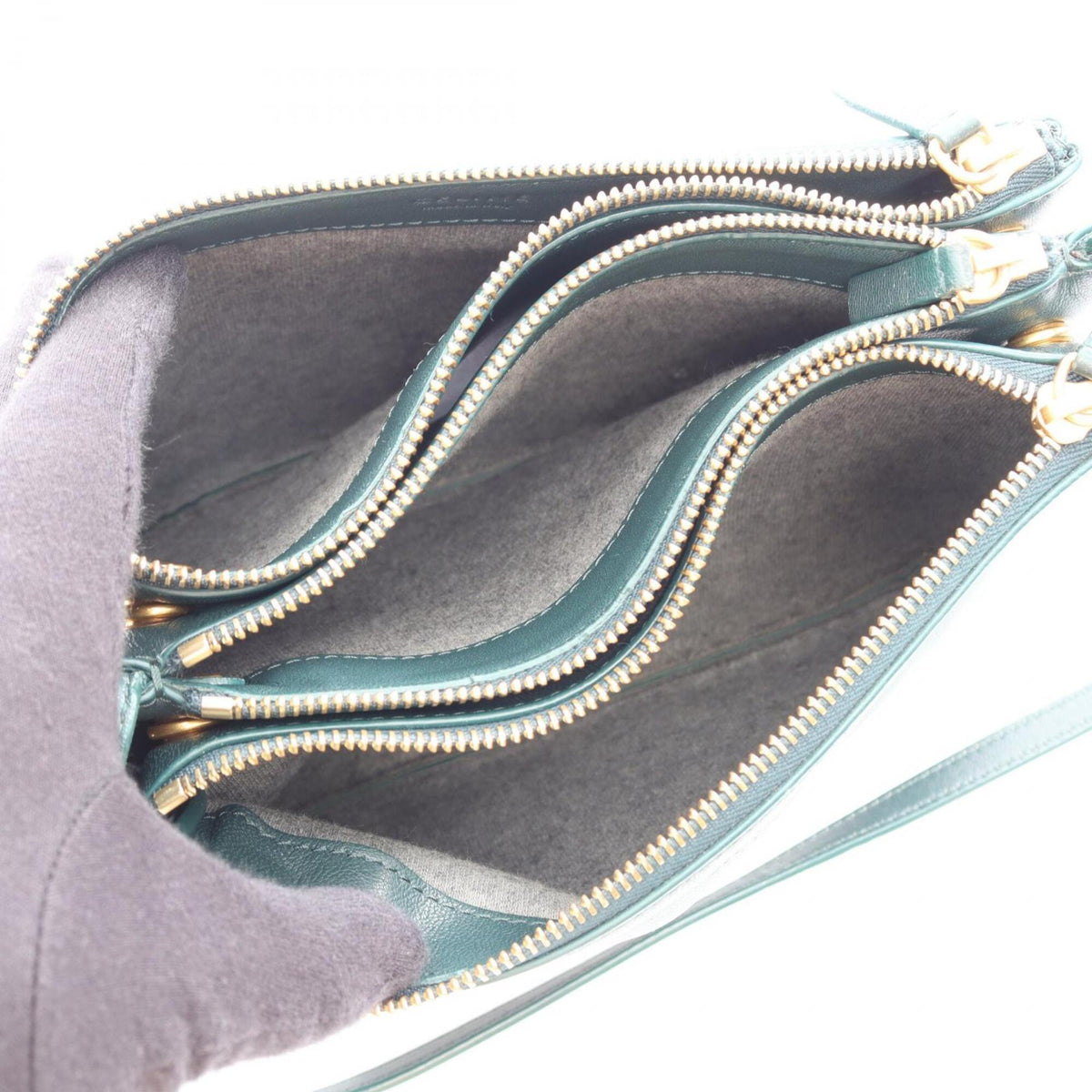 Celine Green Leather Handbag Shoulder Bag (Pre-Owned)