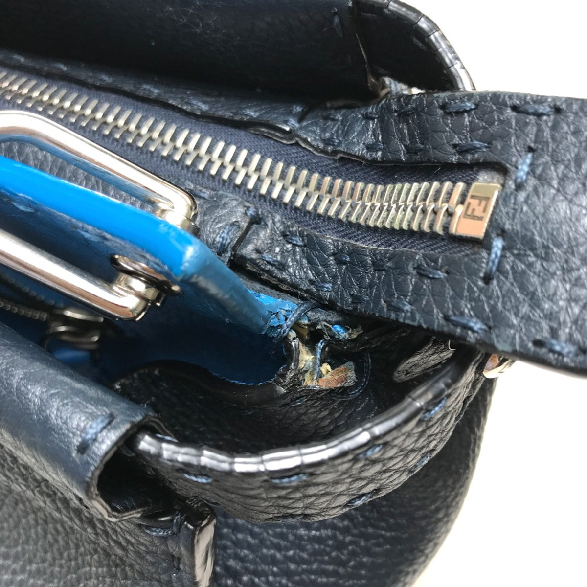 Fendi Navy Leather Briefcase (Pre-Owned)