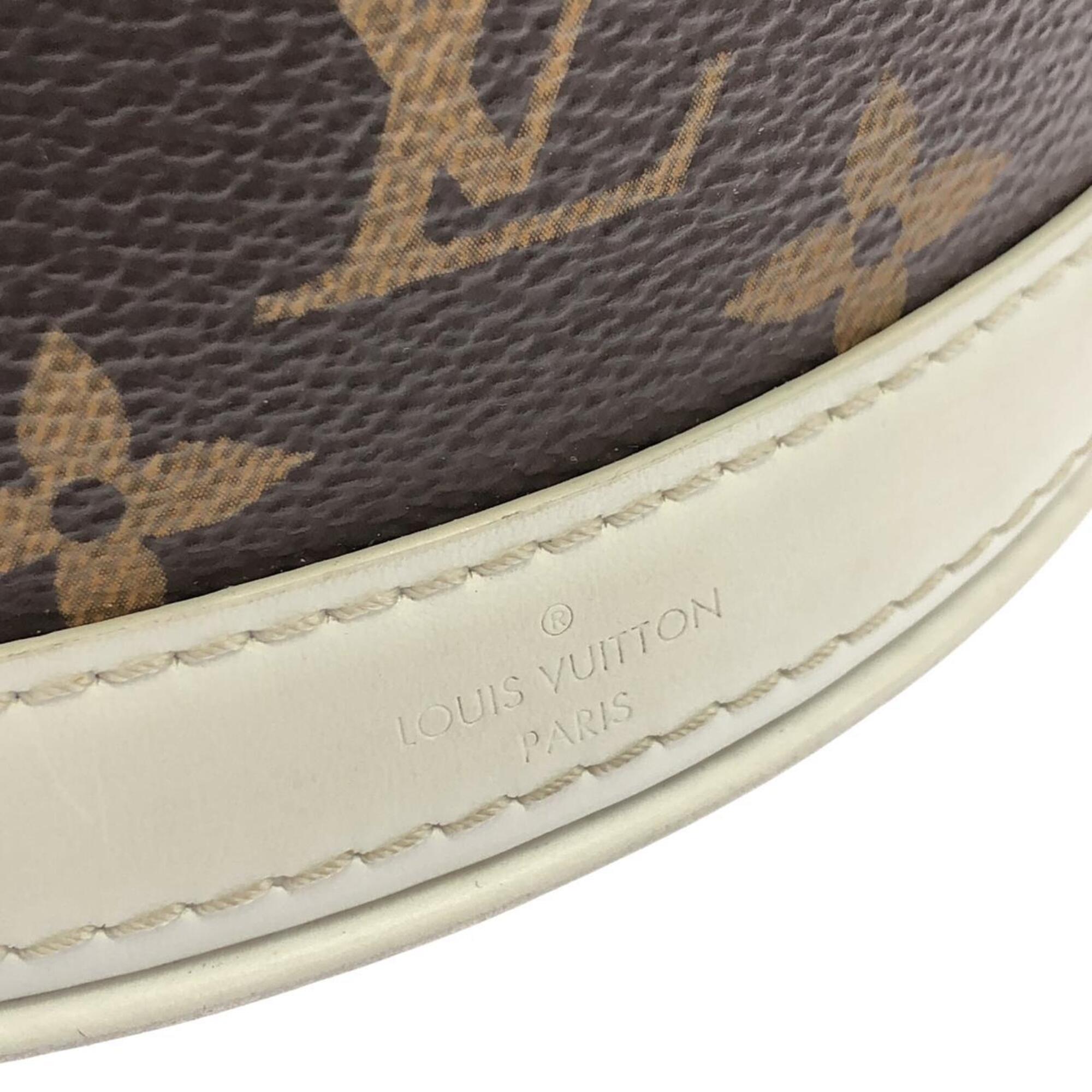 Louis Vuitton Marron White Coated Canvas Leather Handbag (Pre-Owned)