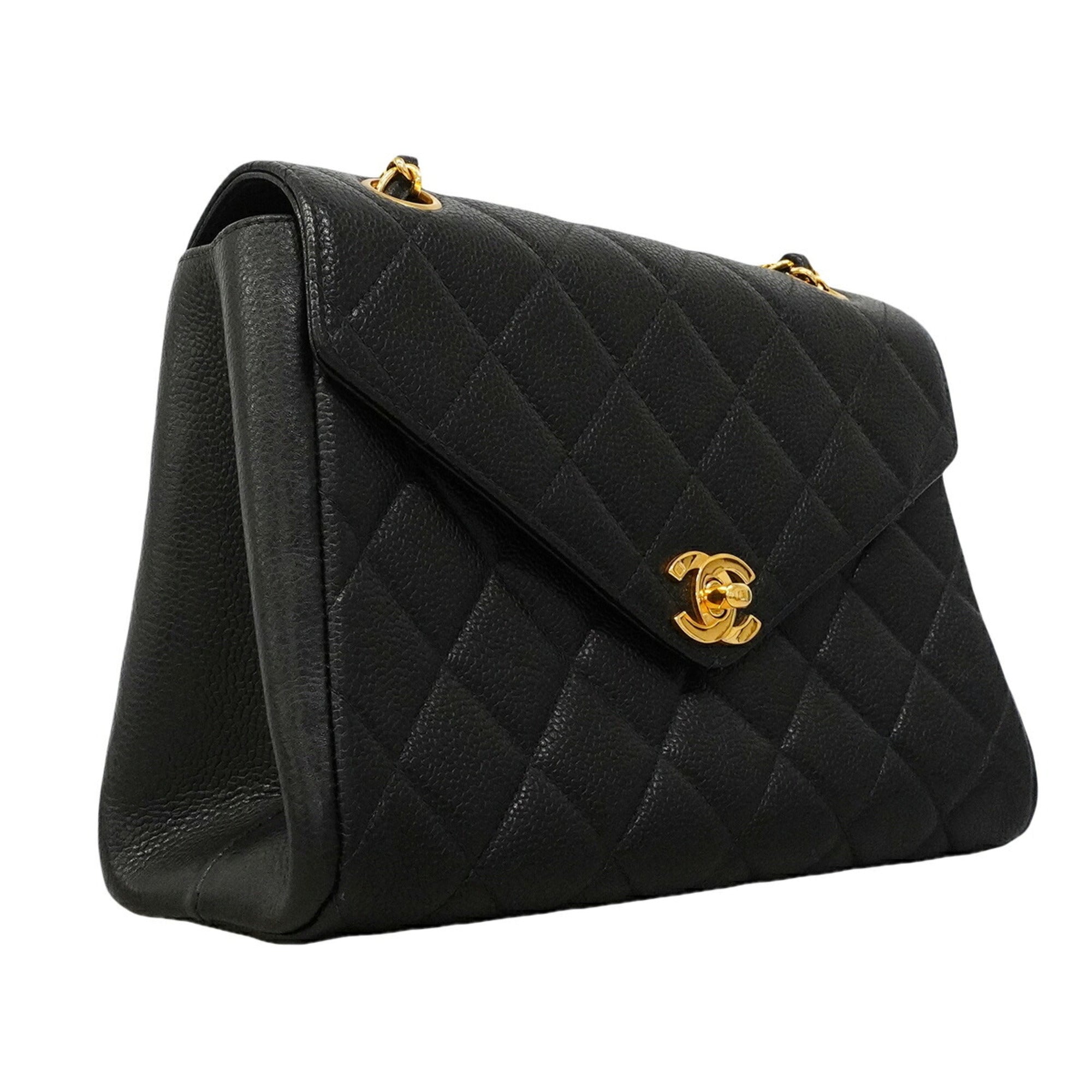 Chanel Black Grained Calfskin Shoulder Bag (Pre-Owned)