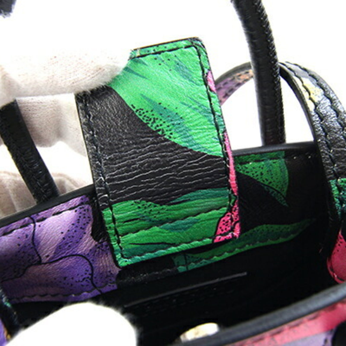 Balenciaga Black Multi-Color Leather Handbag Pochette (Pre-Owned)