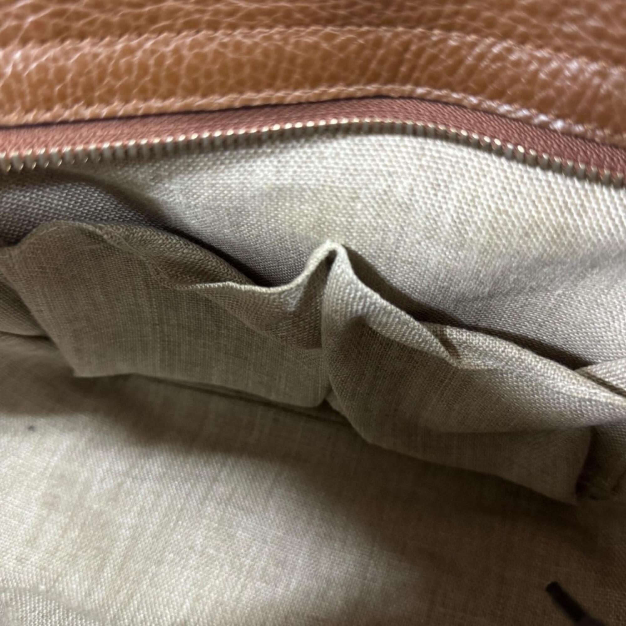 Gucci Gg Canvas Beige Brown Gg Canvas Handbag Shoulder Bag (Pre-Owned)