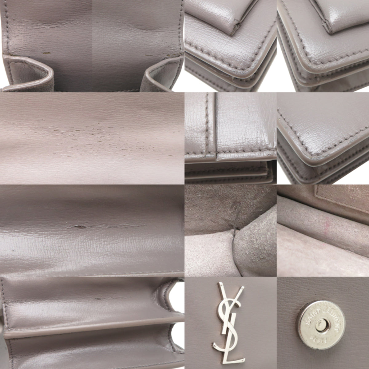 Saint Laurent Grayish Leather Shoulder Bag (Pre-Owned)