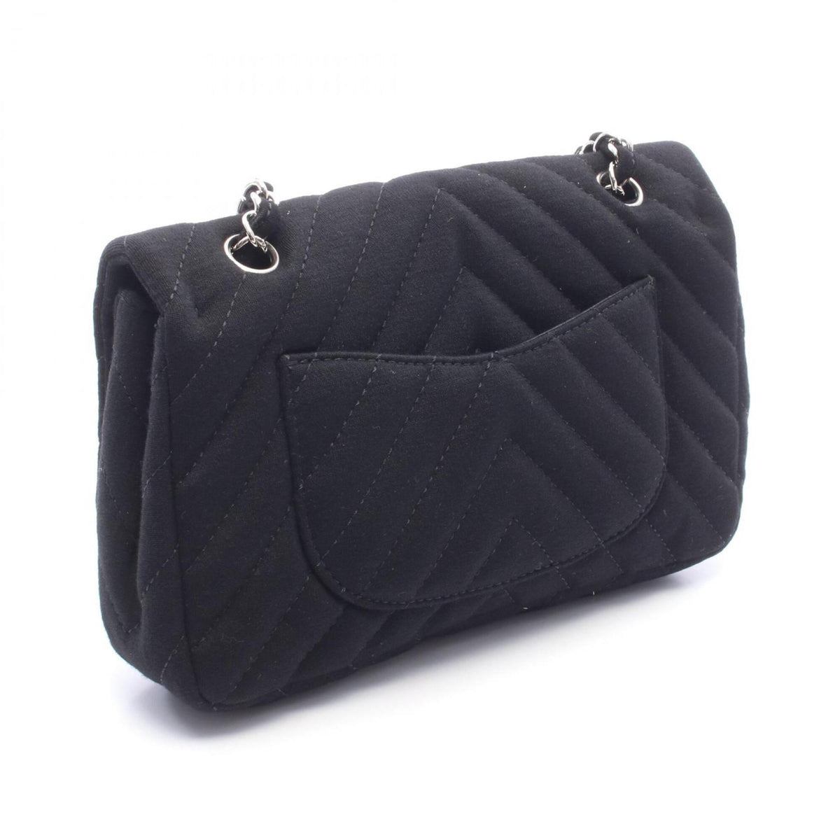 Chanel Black Fabric Cotton Jersey Shoulder Bag (Pre-Owned)