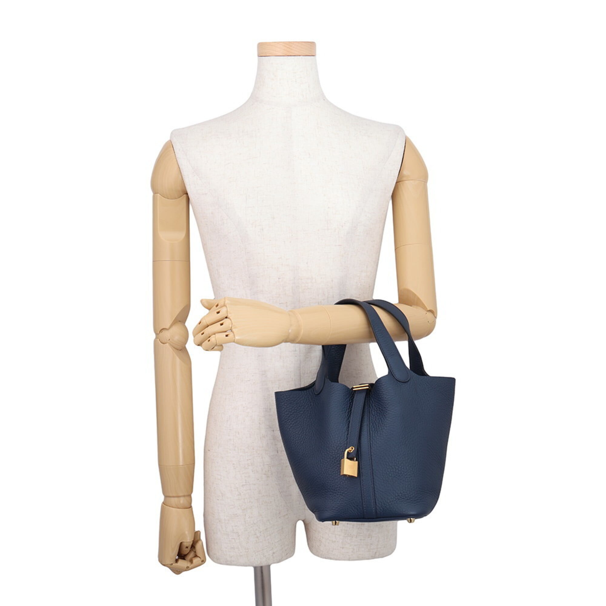 Hermes Picotin Gold Taurillon Clemence Leather Handbag (Pre-Owned)