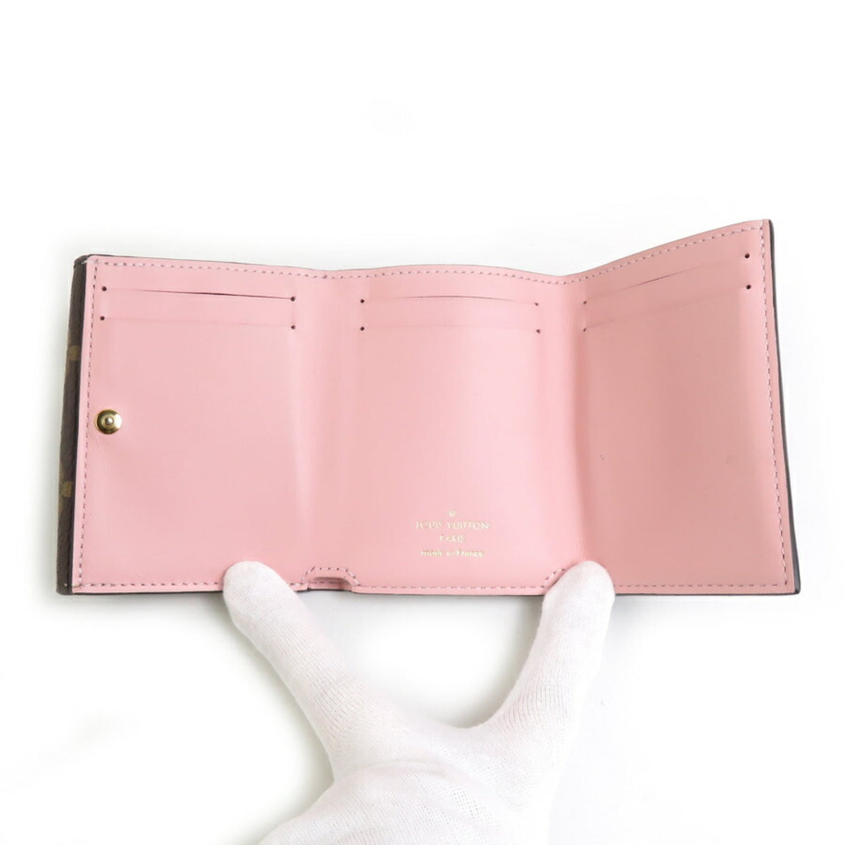 Louis Vuitton Brown Monogram Pink Monogram Wallet (Tri-Fold) (Pre-Owned)