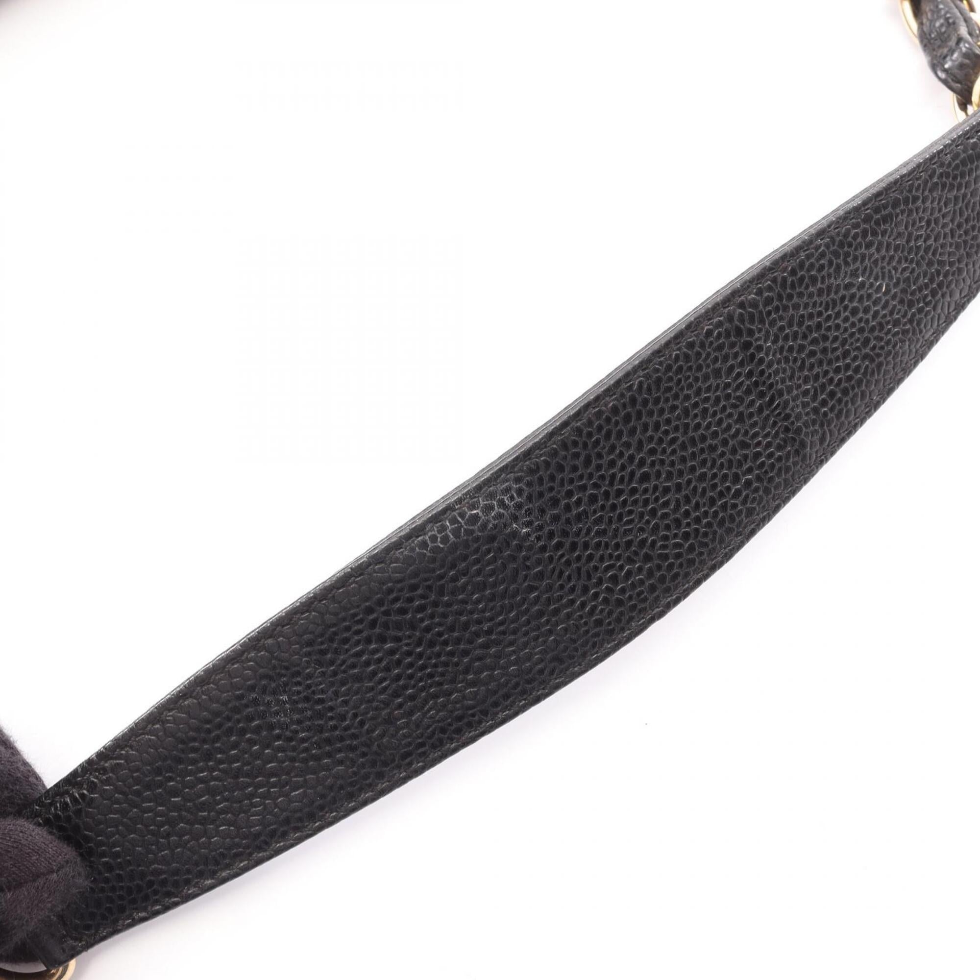 Chanel Black Grained Calfskin Handbag Shoulder Bag (Pre-Owned)