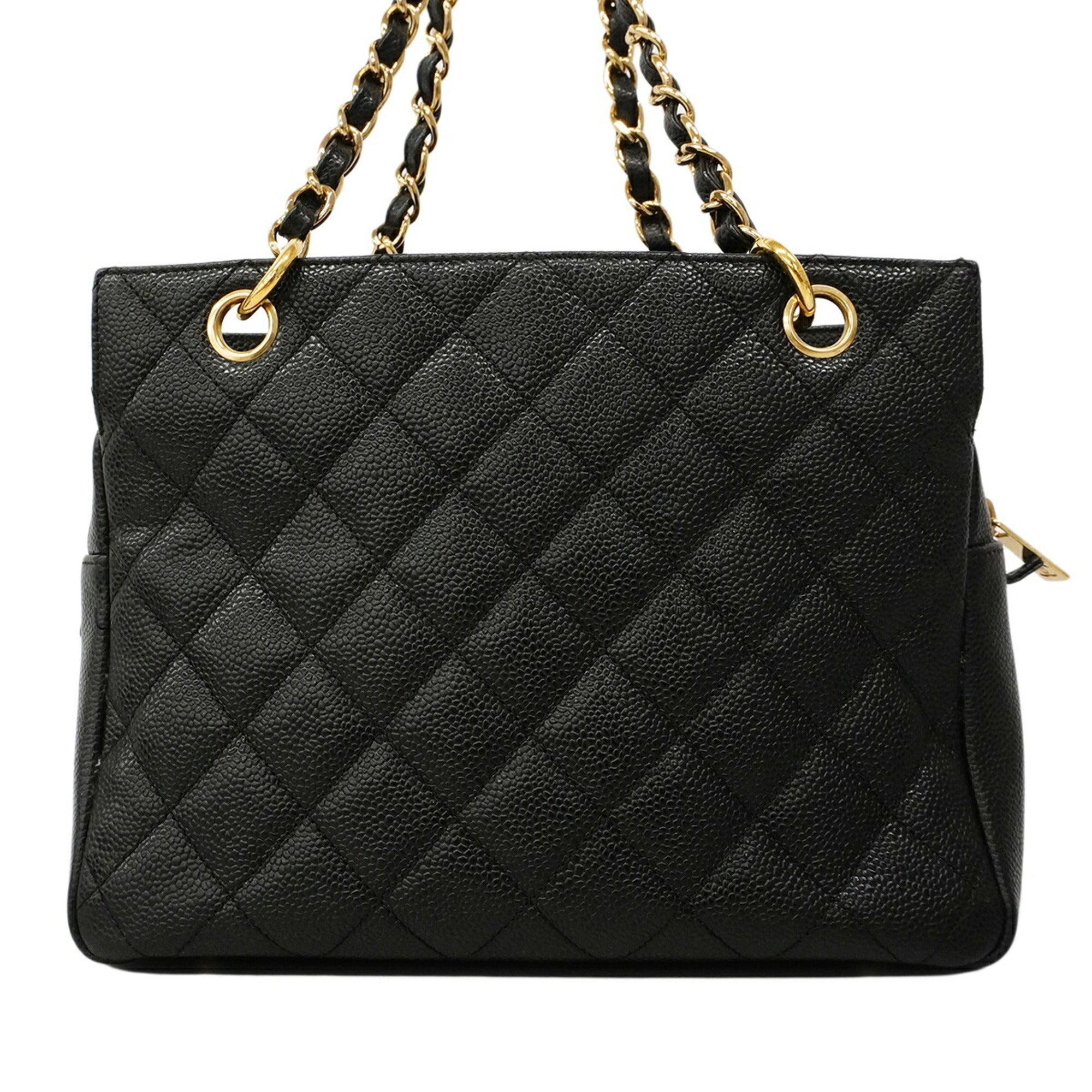 Chanel Black Grained Calfskin Shoulder Bag (Pre-Owned)