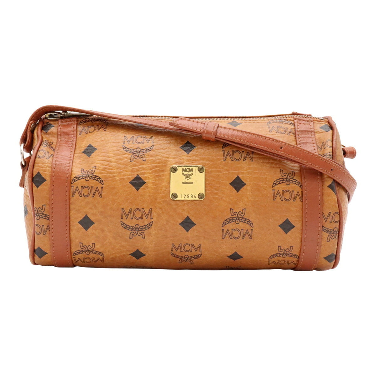 Mcm Camel Coated Canvas Pochette Shoulder Bag (Pre-Owned)