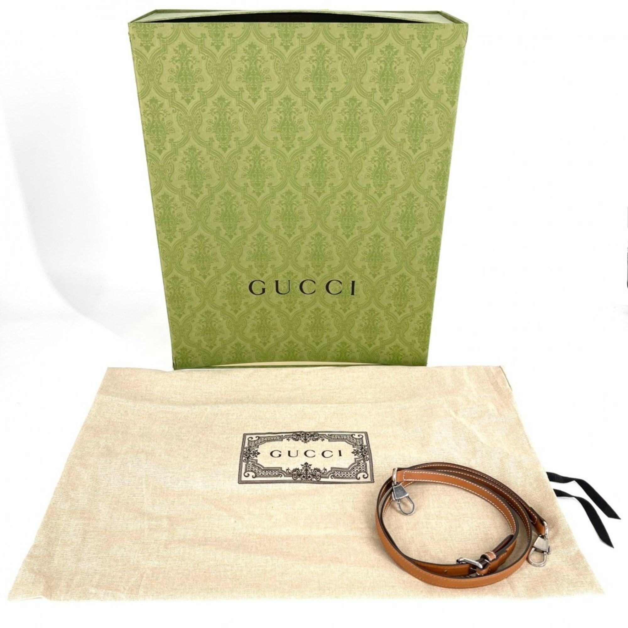 Gucci Beige Blue Pvc Coated Canvas Leather Handbag Shoulder Bag Tote Bag (Pre-Owned)