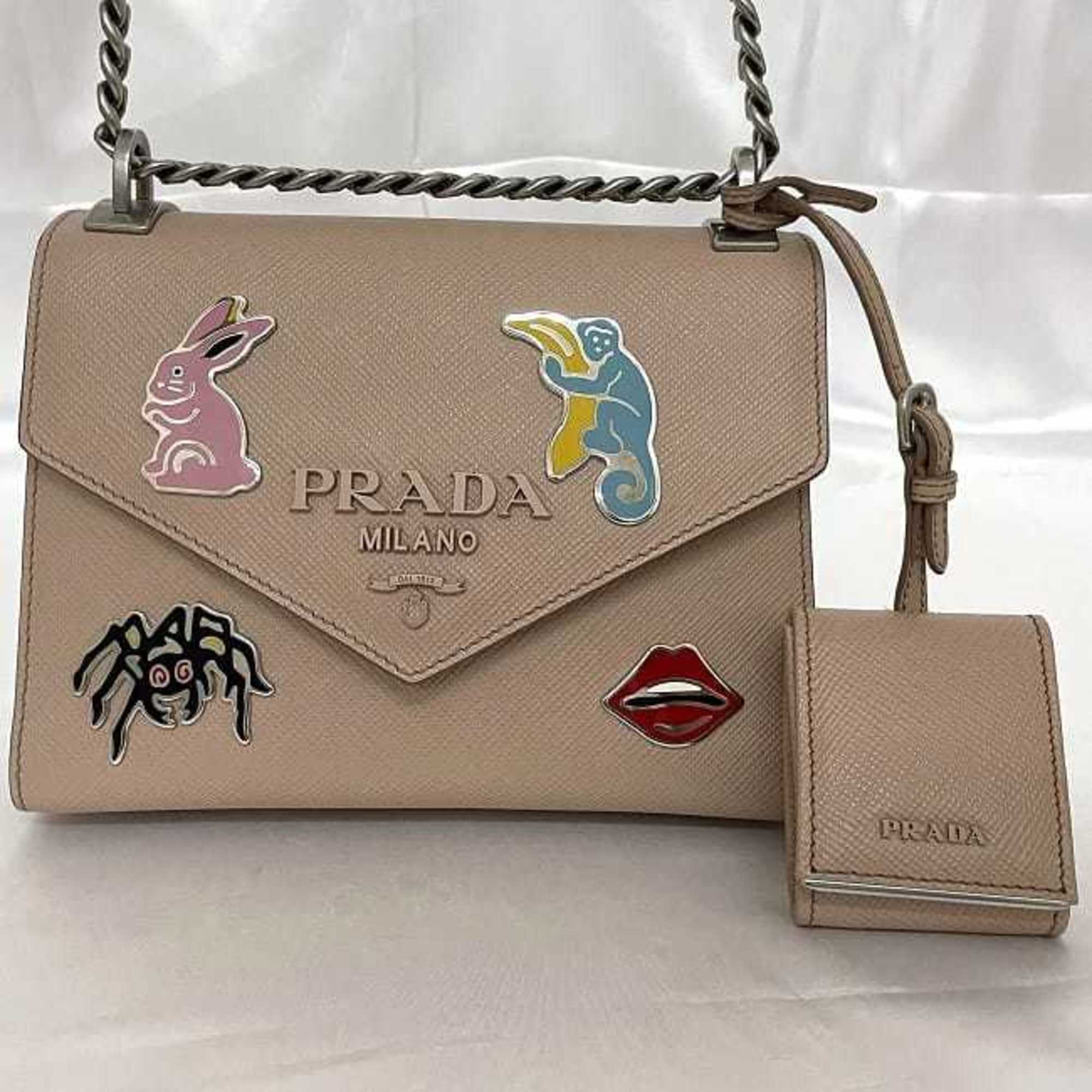 Prada Beige Saffiano Shoulder Bag (Pre-Owned)