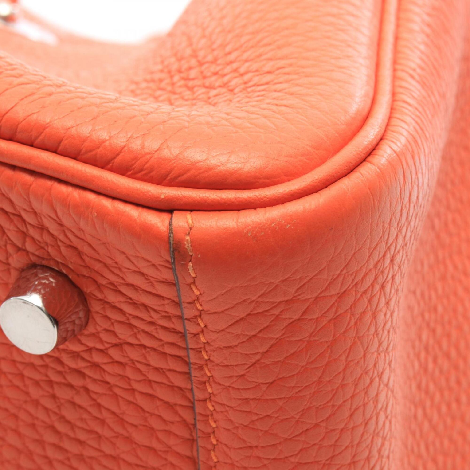 Hermes Orange Orange Poppy Taurillon Clemence Leather Handbag Shoulder Bag (Pre-Owned)