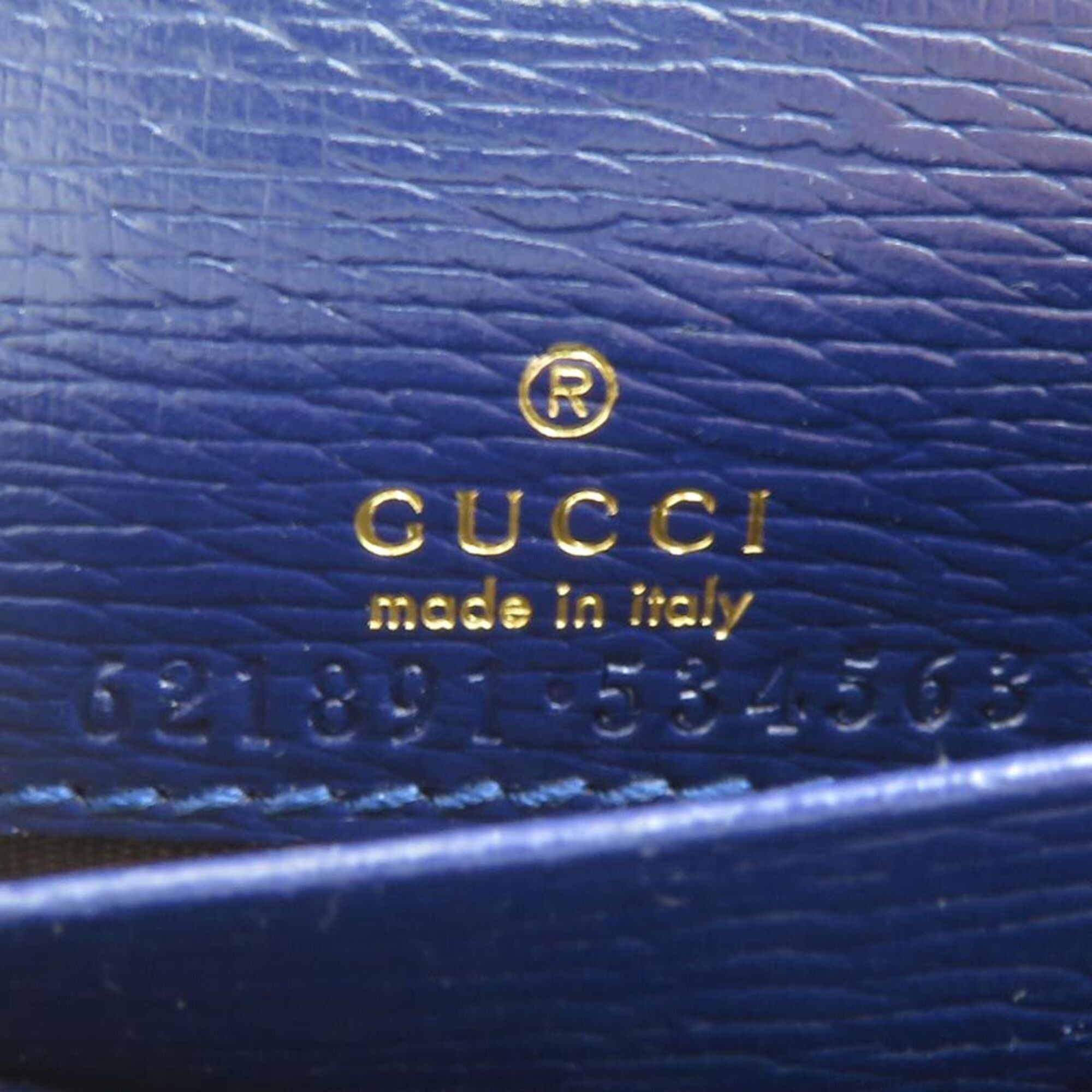 Gucci Navy Red Color Leather Wallet (Bi-Fold) (Pre-Owned)