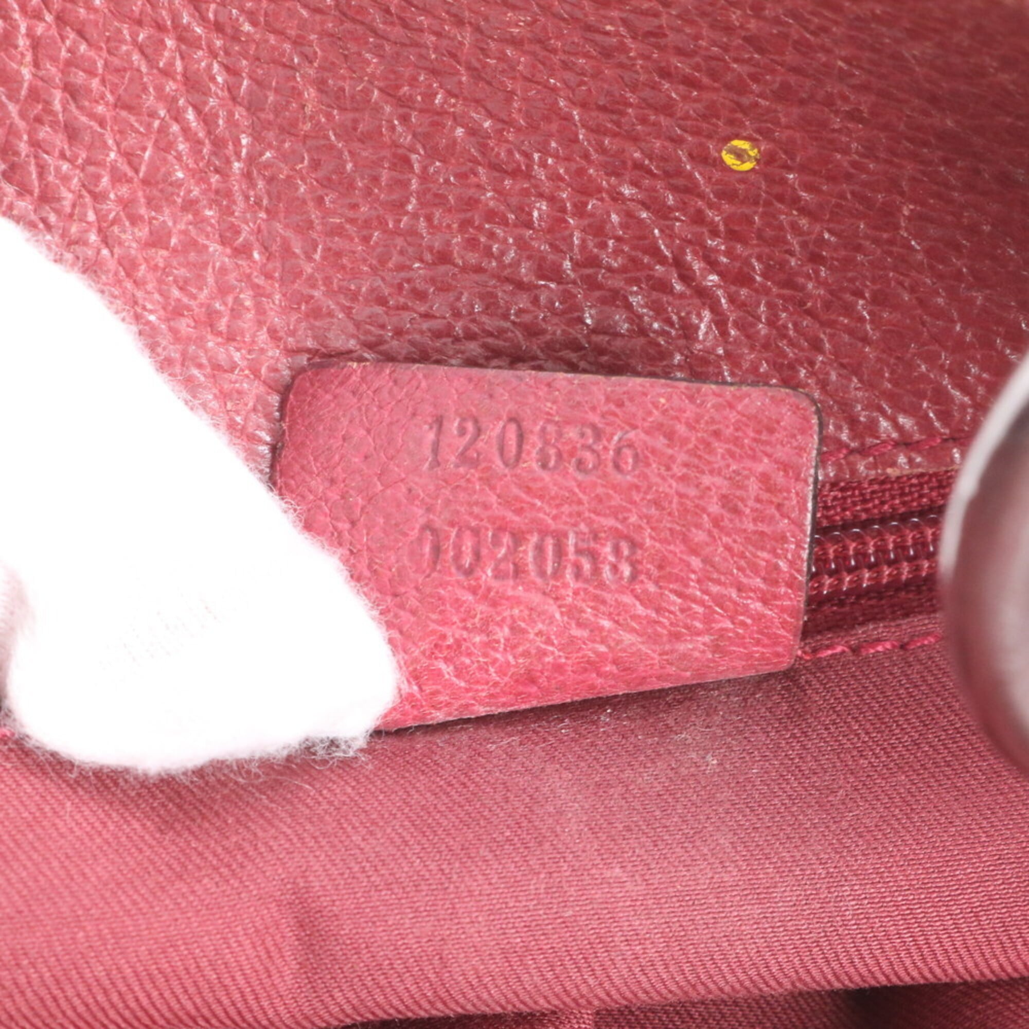 Gucci Gg Canvas Brown Red Color Gg Canvas Handbag Tote Bag (Pre-Owned)