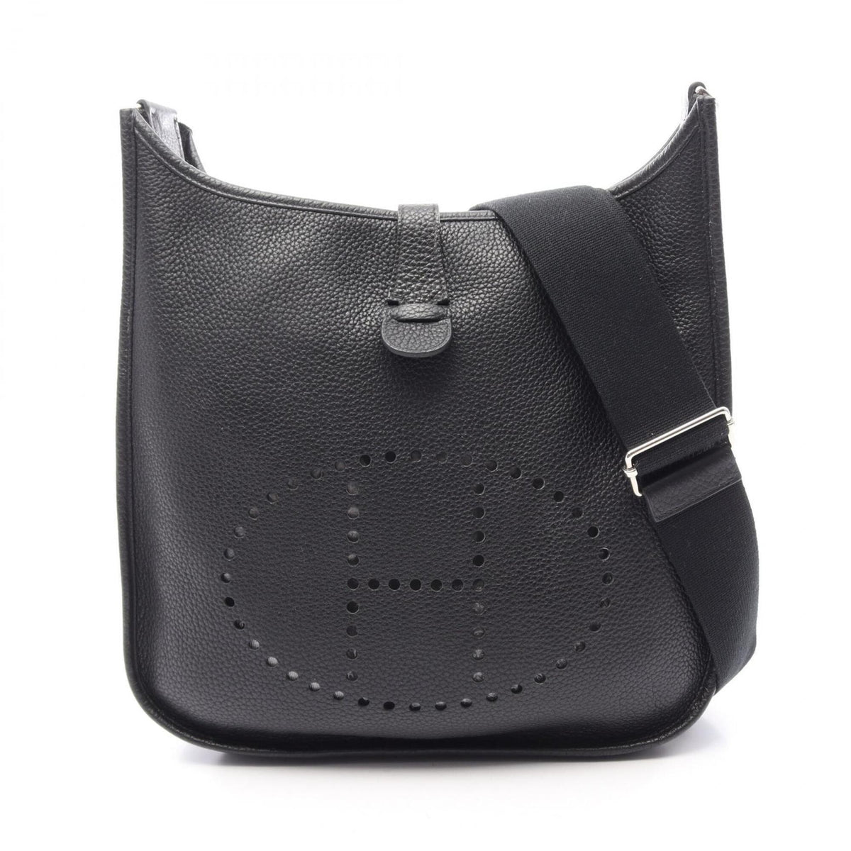 Hermes Black Taurillon Clemence Leather Shoulder Bag (Pre-Owned)