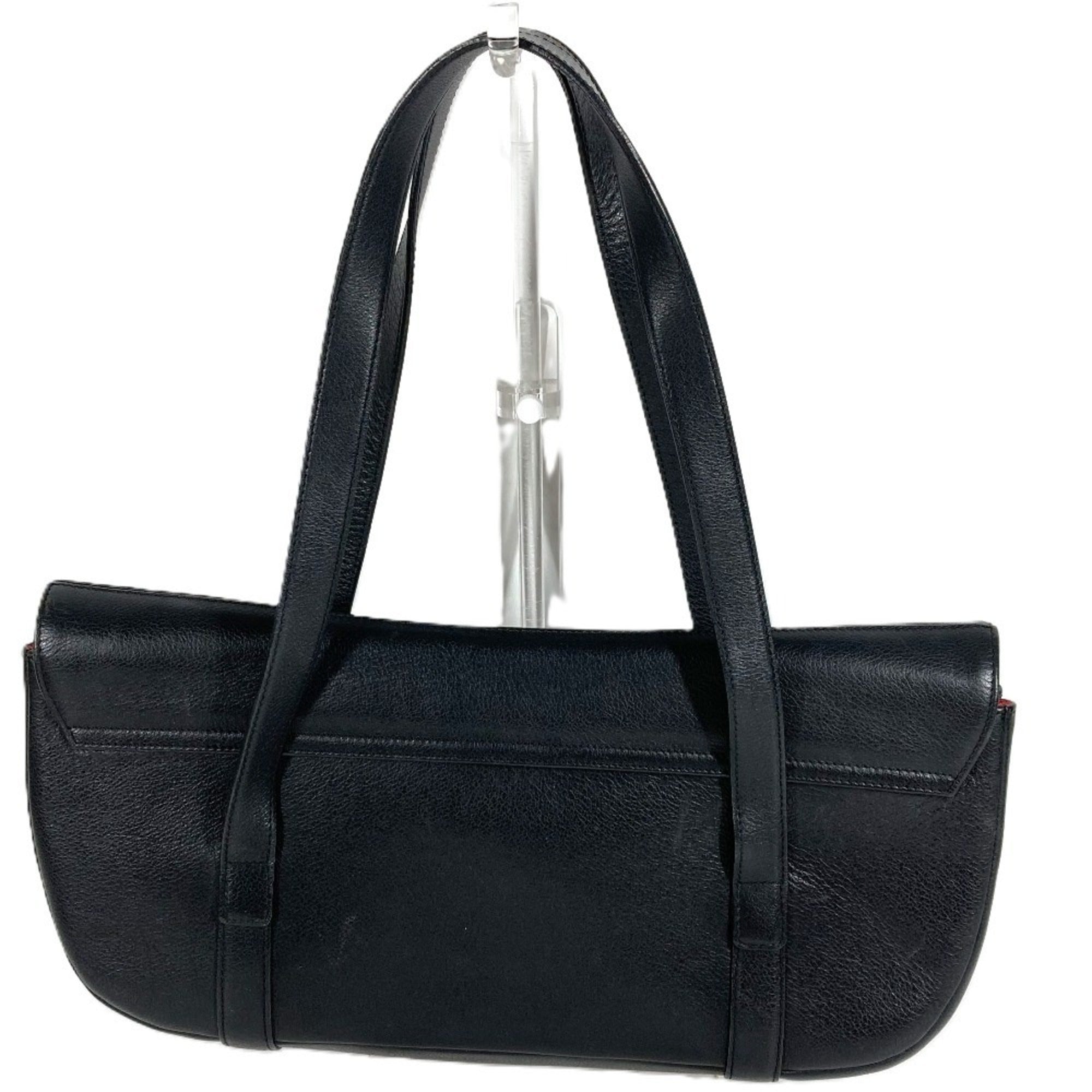 Bvlgari Black Leather Shoulder Bag Tote Bag (Pre-Owned)