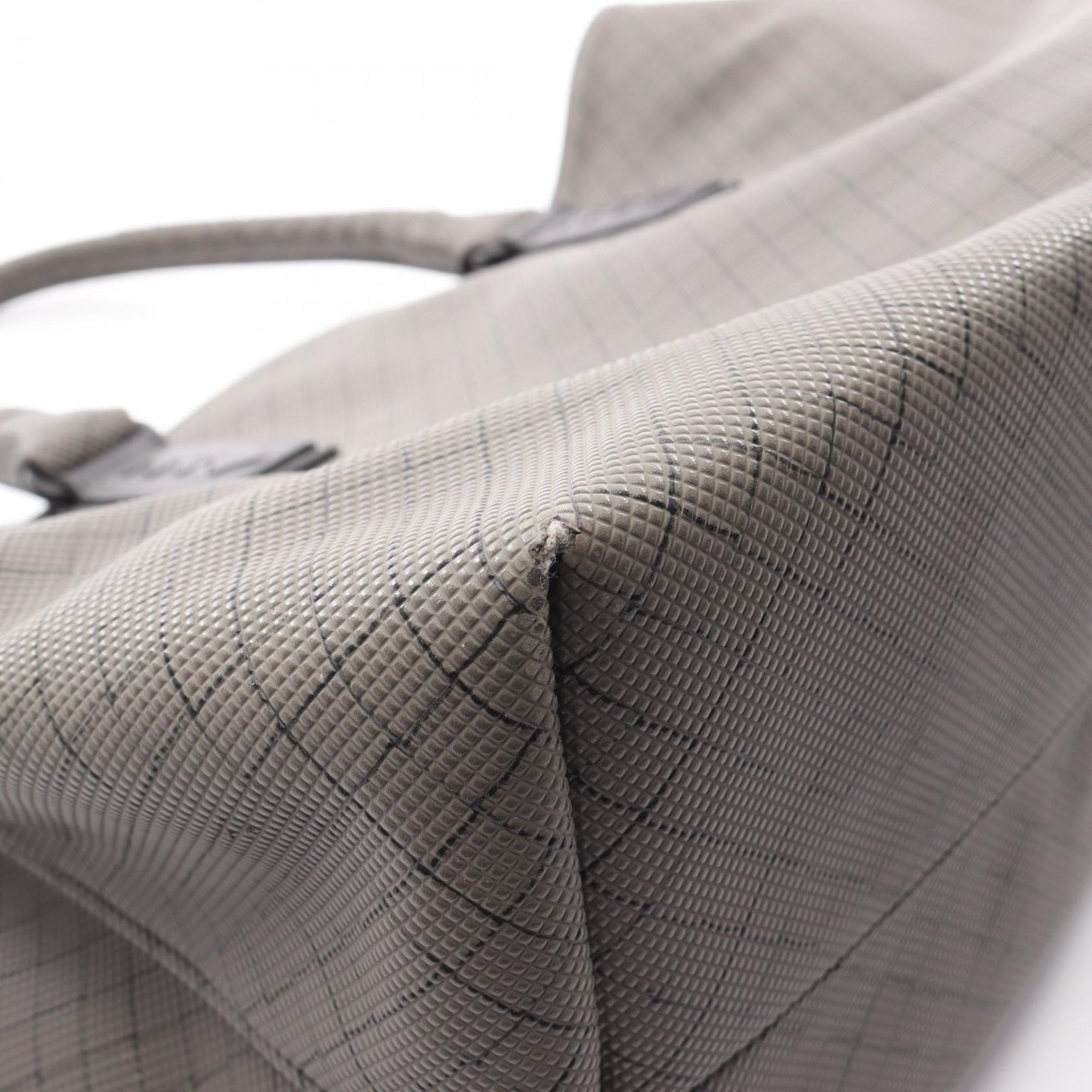 Bottega Veneta Gray Coated Canvas Leather Tote Bag (Pre-Owned)