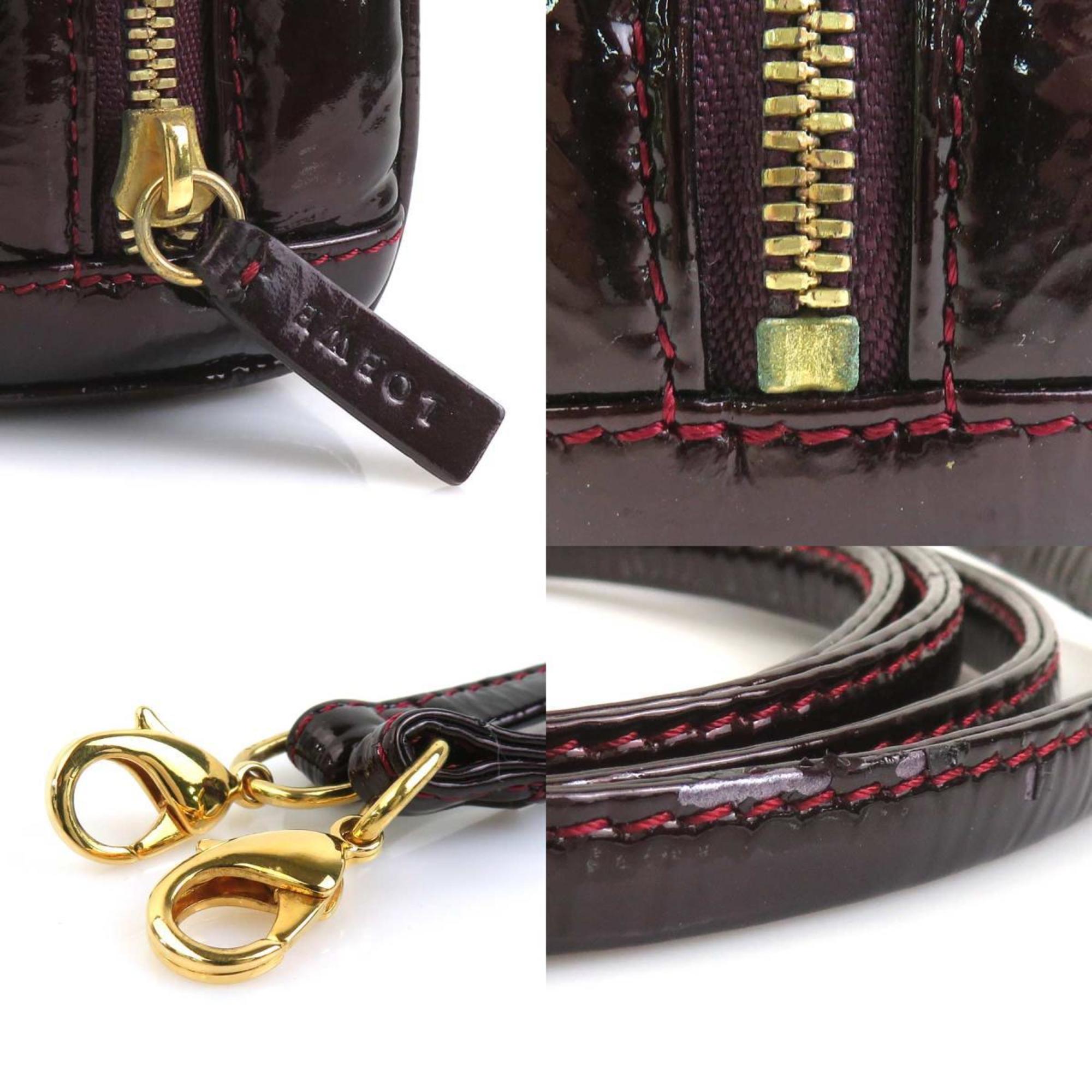 Loewe Burgundy Patent Leather Handbag Shoulder Bag (Pre-Owned)