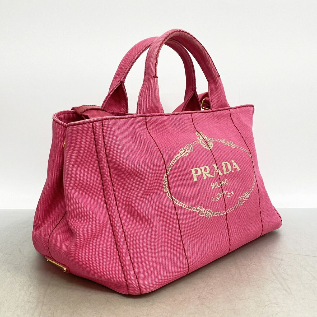 Prada Pink Canvas Tote Bag (Pre-Owned)