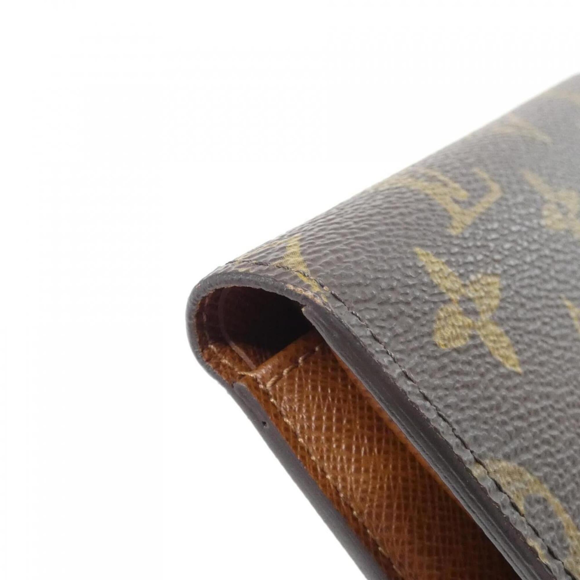 Louis Vuitton Brown Coated Canvas Middle Wallet (Tri-Fold) (Pre-Owned)
