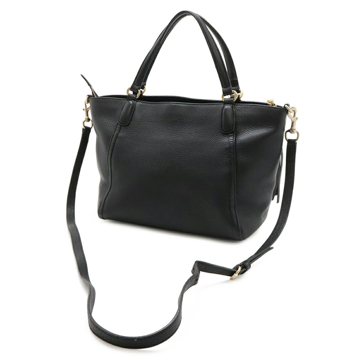 Gucci Black Leather Shoulder Bag Tote Bag (Pre-Owned)