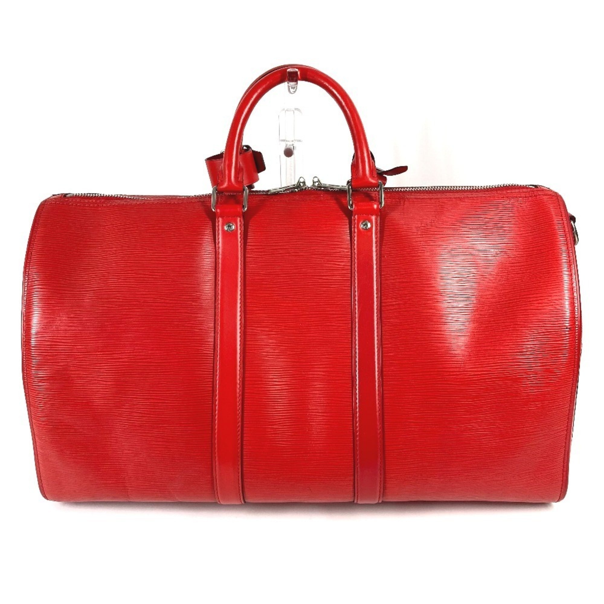 Louis Vuitton Red Color White Epi Leather Boston Bag (Pre-Owned)